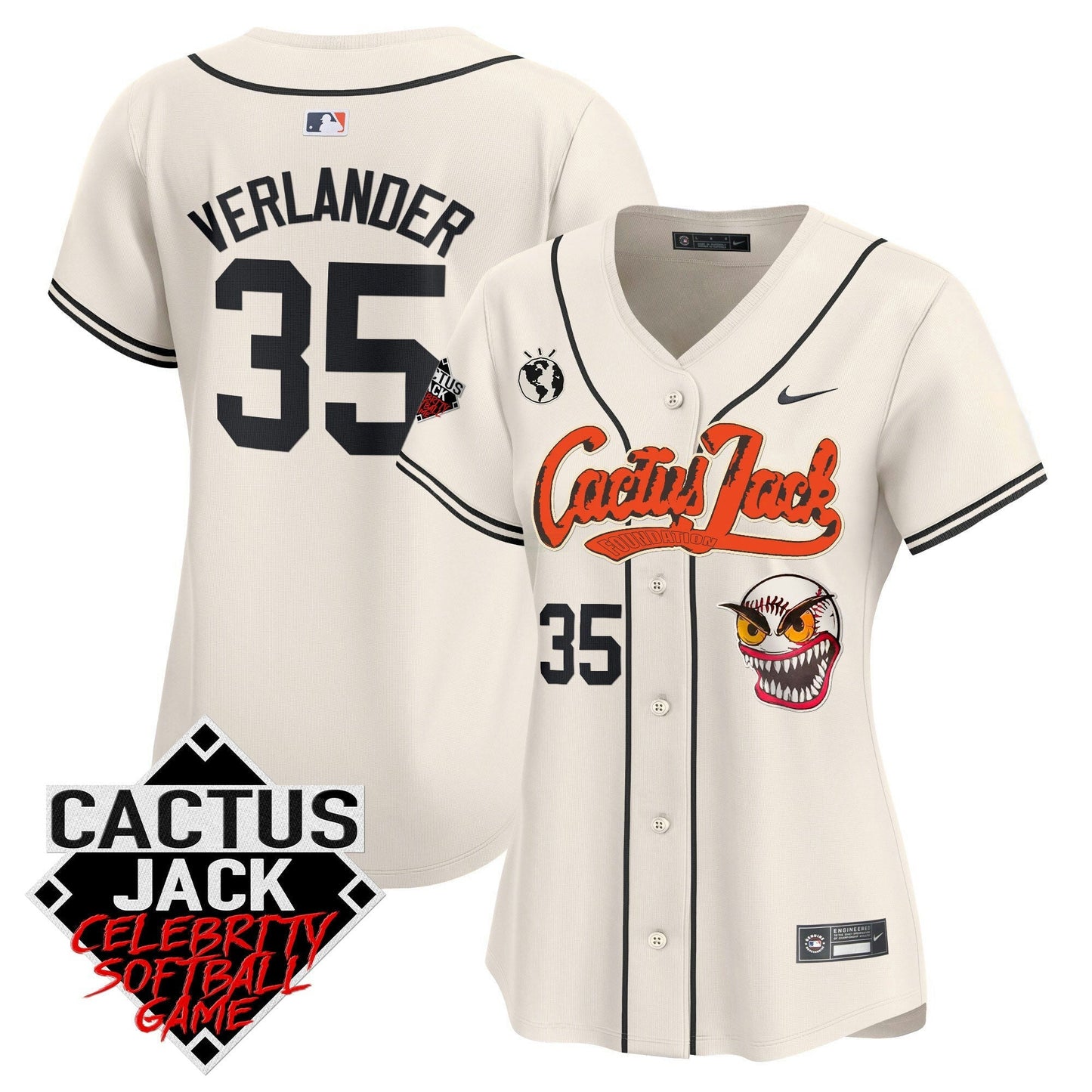 Camisa MLB Women’s Cactus Jack Celebrity Softball Game Patch Vapor Premier Limited Jersey