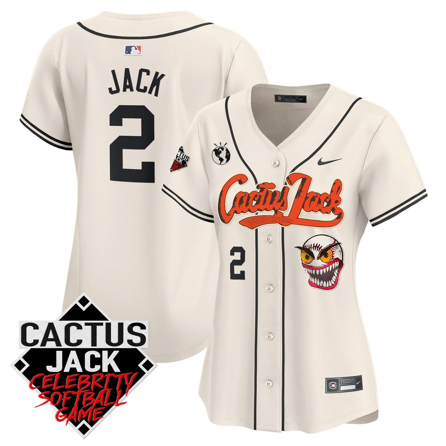 Camisa MLB Women’s Cactus Jack Celebrity Softball Game Patch Vapor Premier Limited Jersey