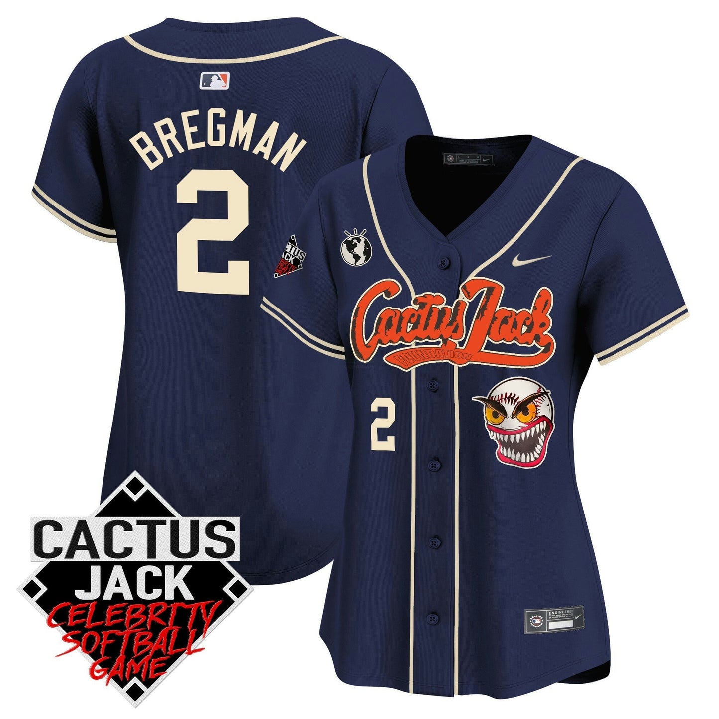 Camisa MLB Women’s Cactus Jack Celebrity Softball Game Patch Vapor Premier Limited Jersey