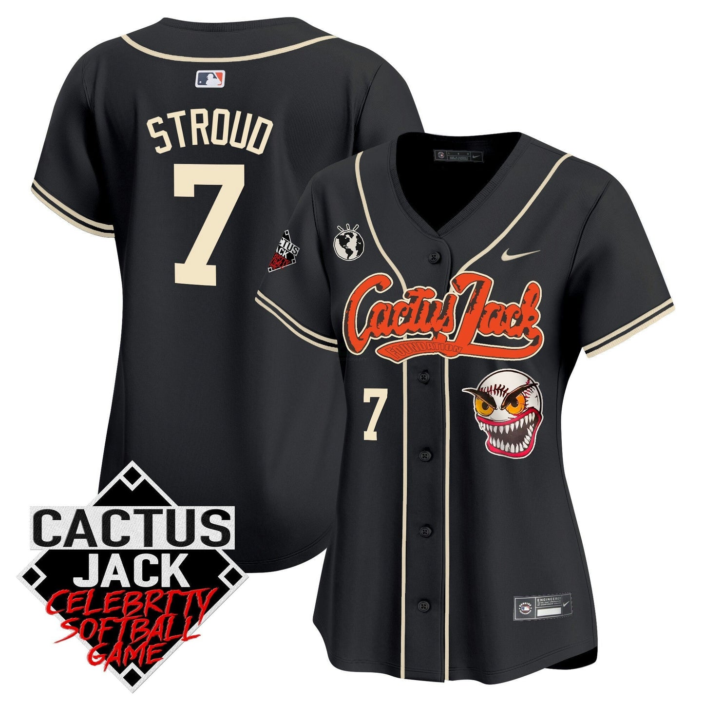 Camisa MLB Women’s Cactus Jack Celebrity Softball Game Patch Vapor Premier Limited Jersey
