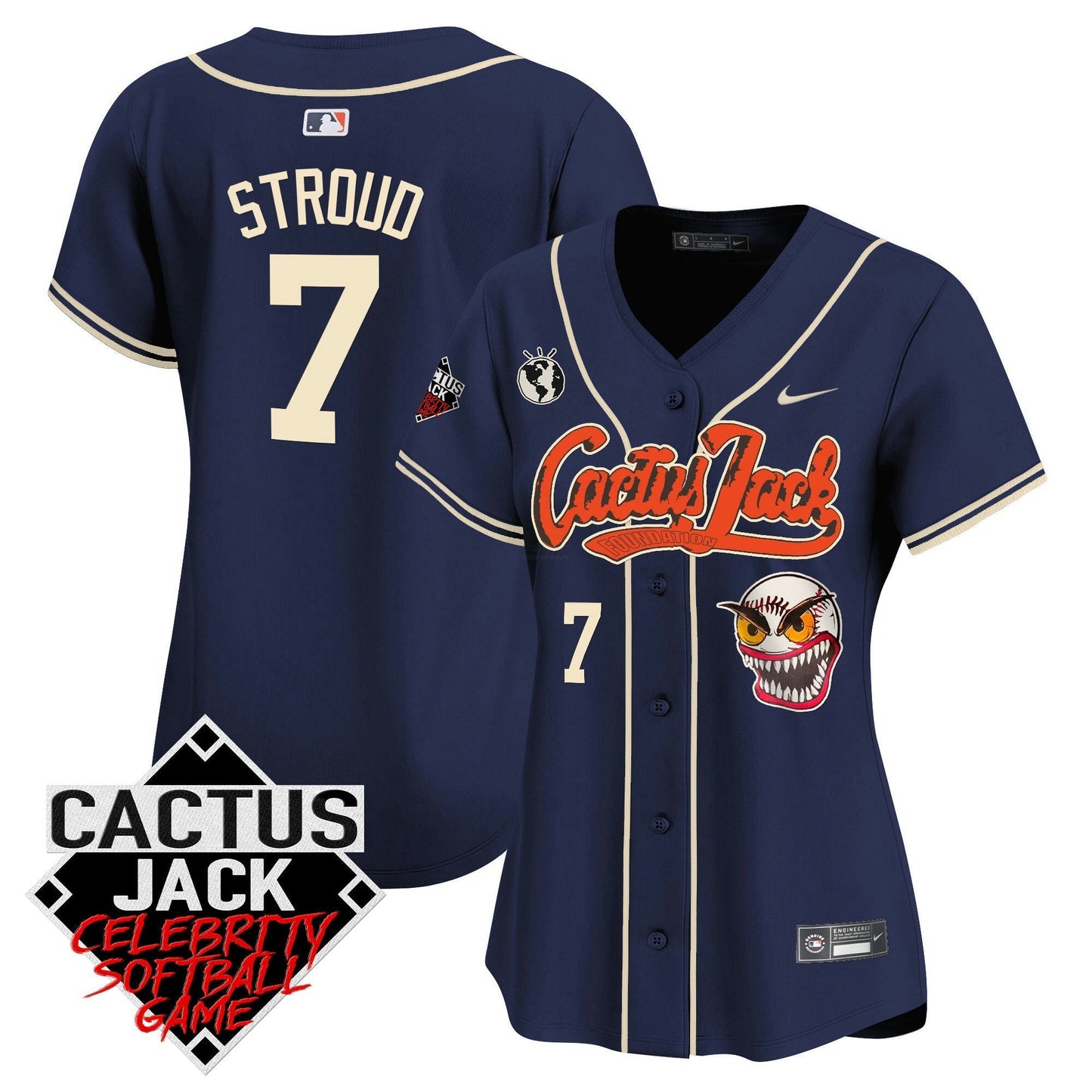 Camisa MLB Women’s Cactus Jack Celebrity Softball Game Patch Vapor Premier Limited Jersey