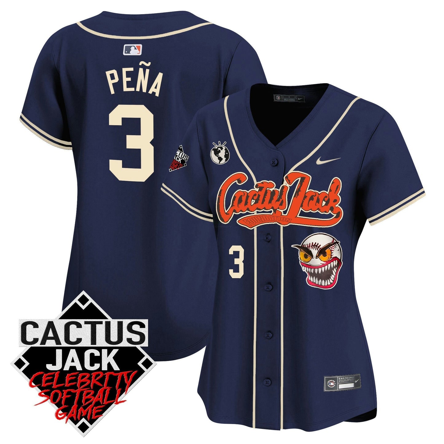 Camisa MLB Women’s Cactus Jack Celebrity Softball Game Patch Vapor Premier Limited Jersey