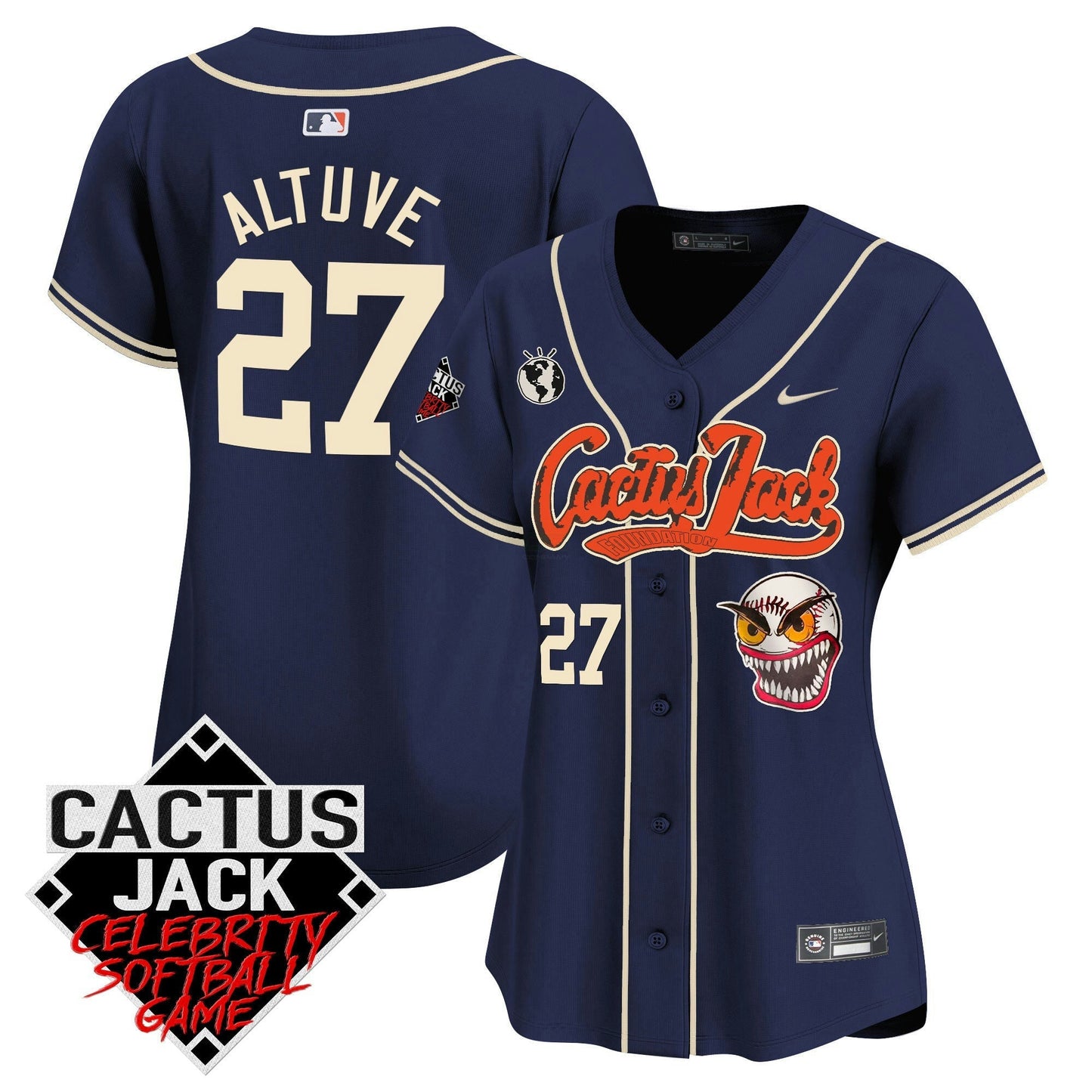 Camisa MLB Women’s Cactus Jack Celebrity Softball Game Patch Vapor Premier Limited Jersey