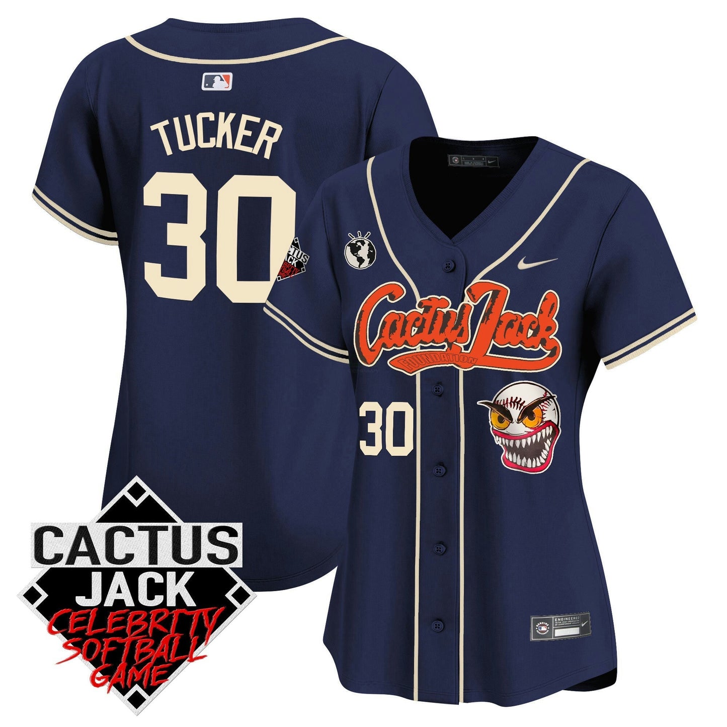 Camisa MLB Women’s Cactus Jack Celebrity Softball Game Patch Vapor Premier Limited Jersey