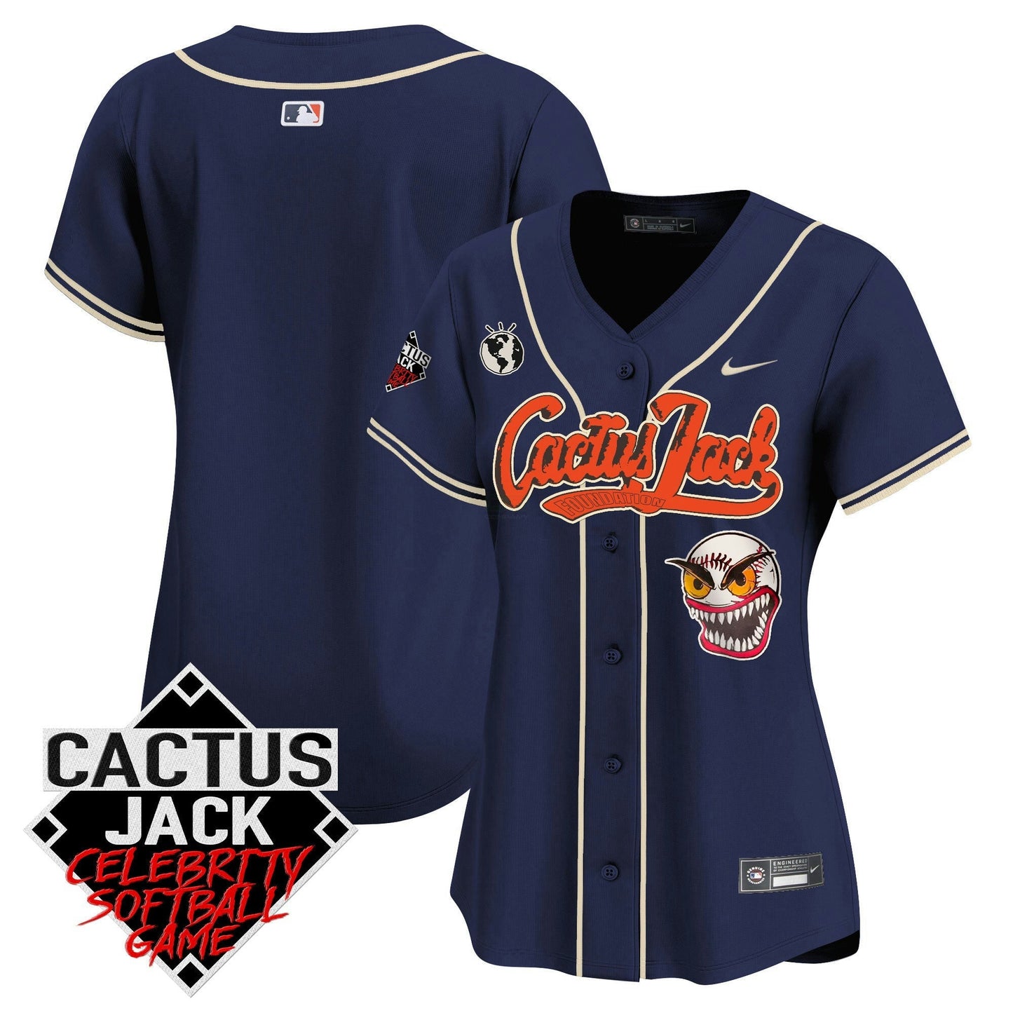 Camisa MLB Women’s Cactus Jack Celebrity Softball Game Patch Vapor Premier Limited Jersey
