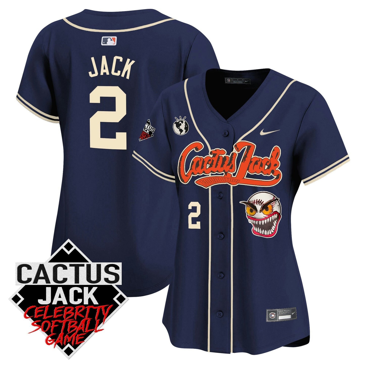 Camisa MLB Women’s Cactus Jack Celebrity Softball Game Patch Vapor Premier Limited Jersey