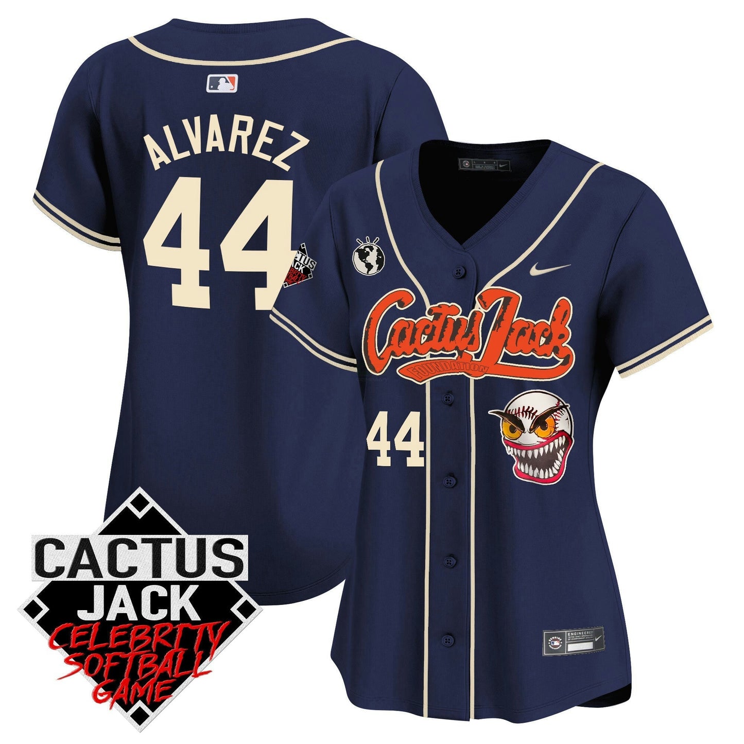 Camisa MLB Women’s Cactus Jack Celebrity Softball Game Patch Vapor Premier Limited Jersey