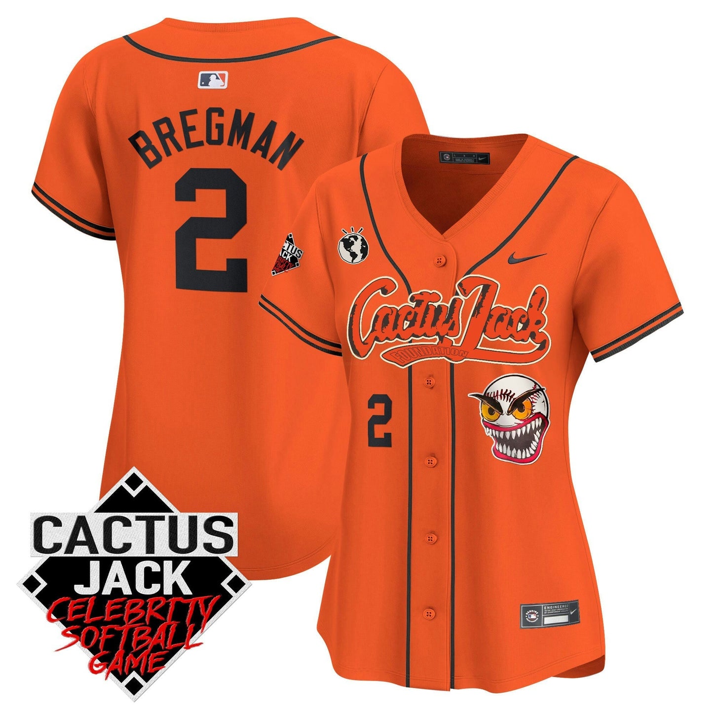 Camisa MLB Women’s Cactus Jack Celebrity Softball Game Patch Vapor Premier Limited Jersey