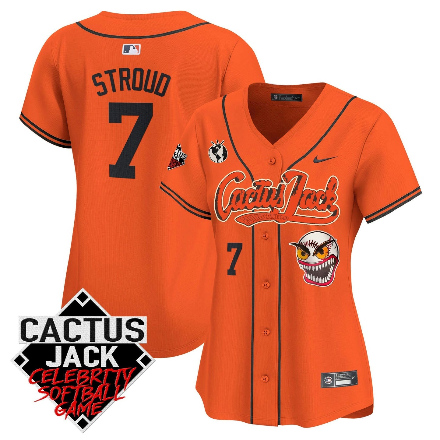 Camisa MLB Women’s Cactus Jack Celebrity Softball Game Patch Vapor Premier Limited Jersey