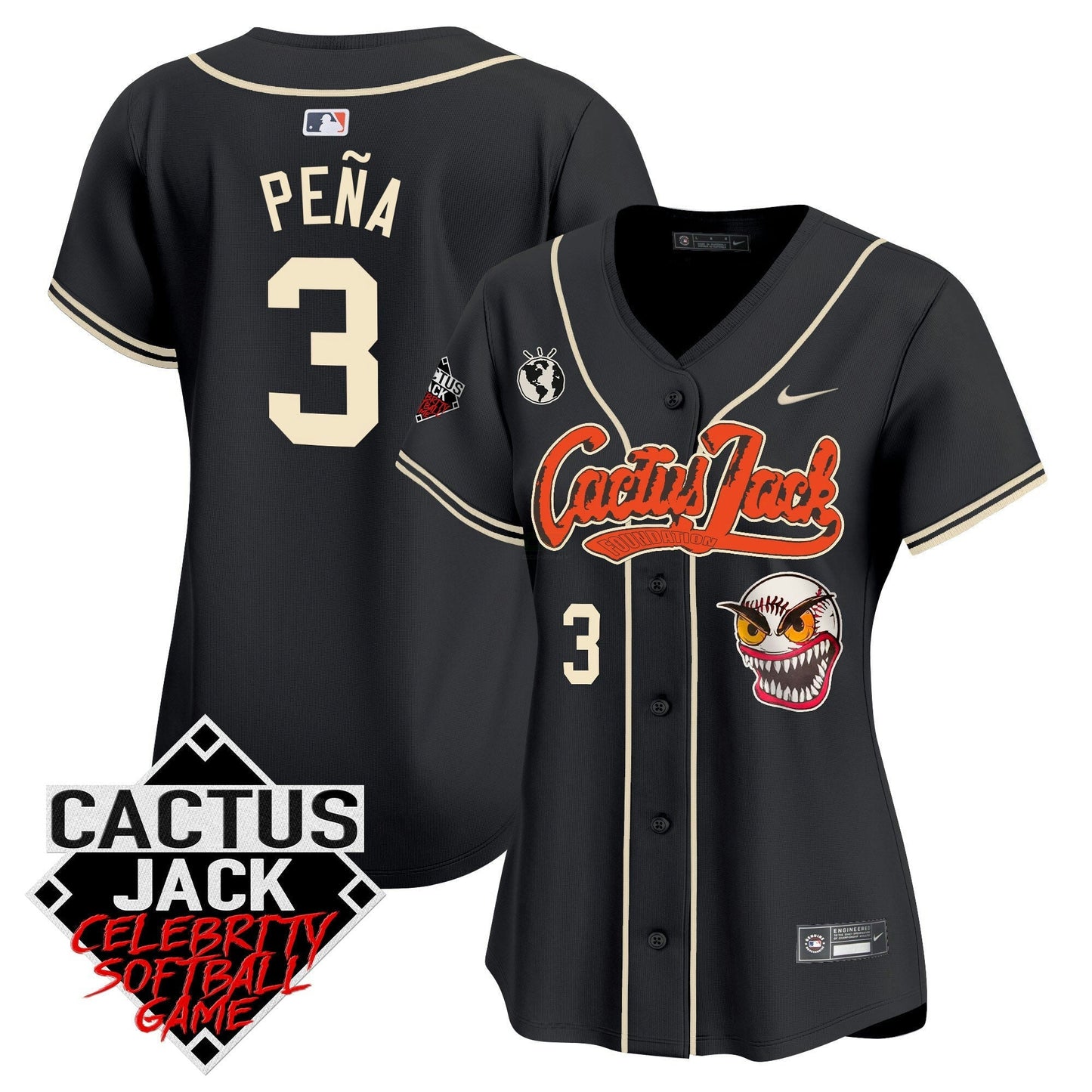 Camisa MLB Women’s Cactus Jack Celebrity Softball Game Patch Vapor Premier Limited Jersey