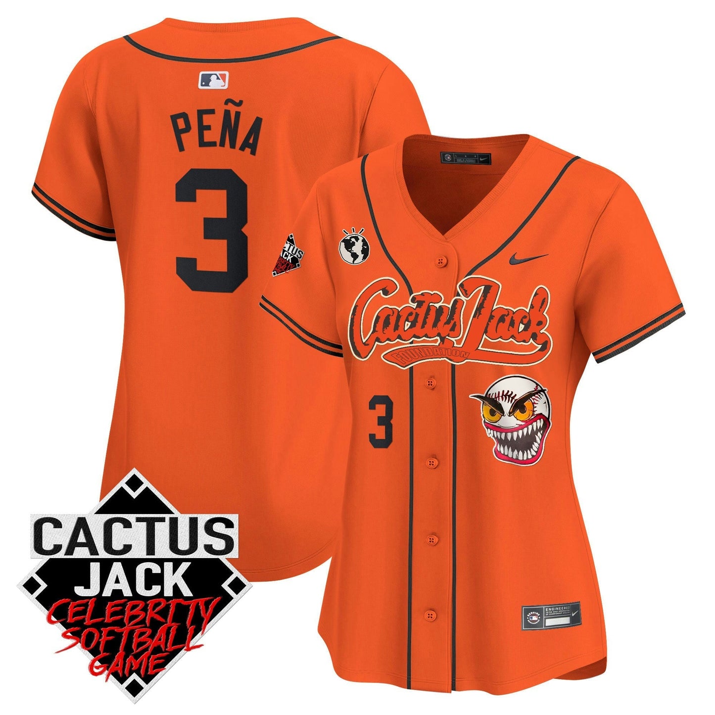 Camisa MLB Women’s Cactus Jack Celebrity Softball Game Patch Vapor Premier Limited Jersey