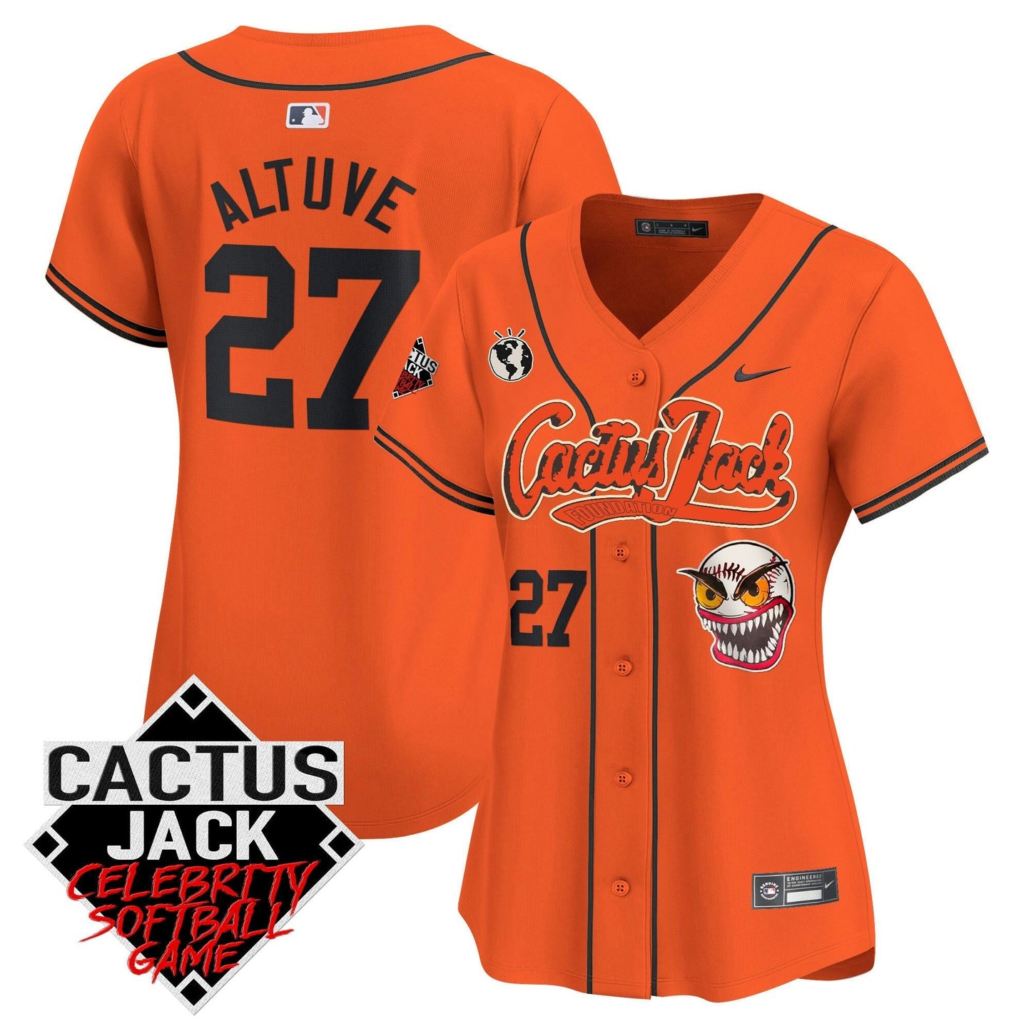 Camisa MLB Women’s Cactus Jack Celebrity Softball Game Patch Vapor Premier Limited Jersey