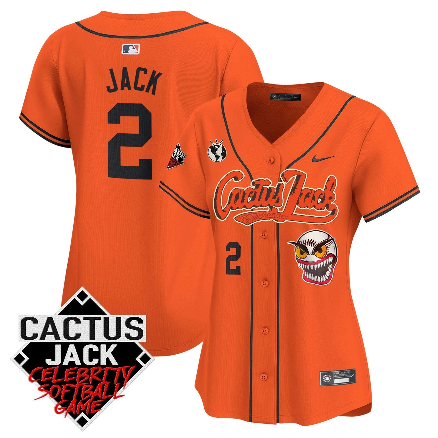 Camisa MLB Women’s Cactus Jack Celebrity Softball Game Patch Vapor Premier Limited Jersey