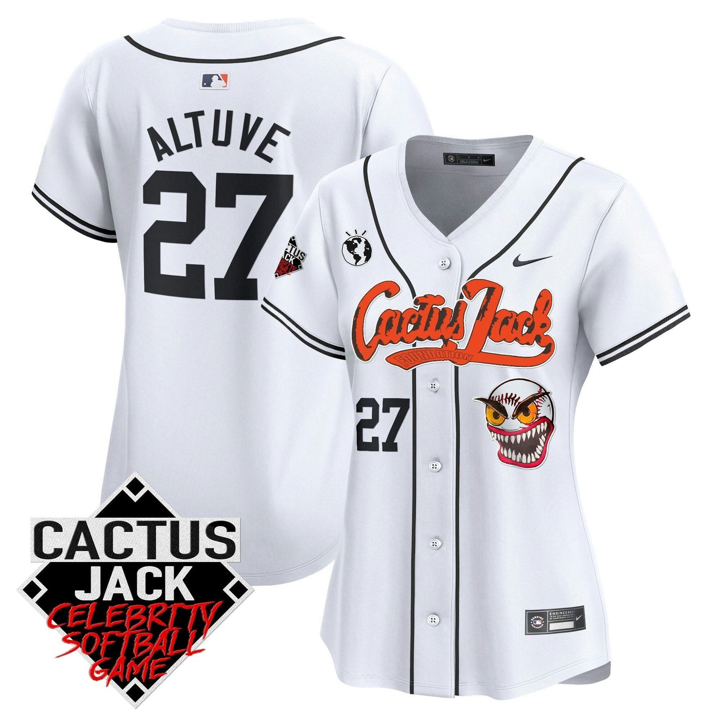 Camisa MLB Women’s Cactus Jack Celebrity Softball Game Patch Vapor Premier Limited Jersey