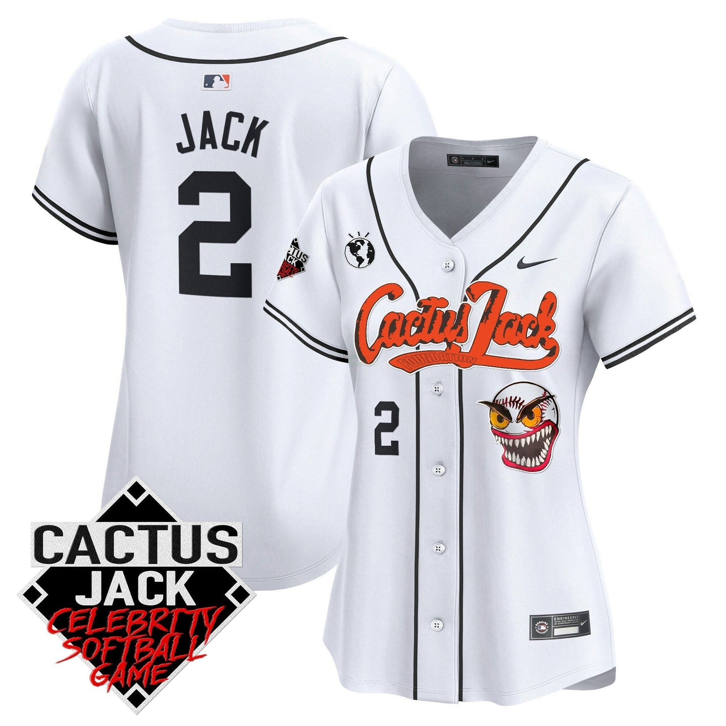 Camisa MLB Women’s Cactus Jack Celebrity Softball Game Patch Vapor Premier Limited Jersey