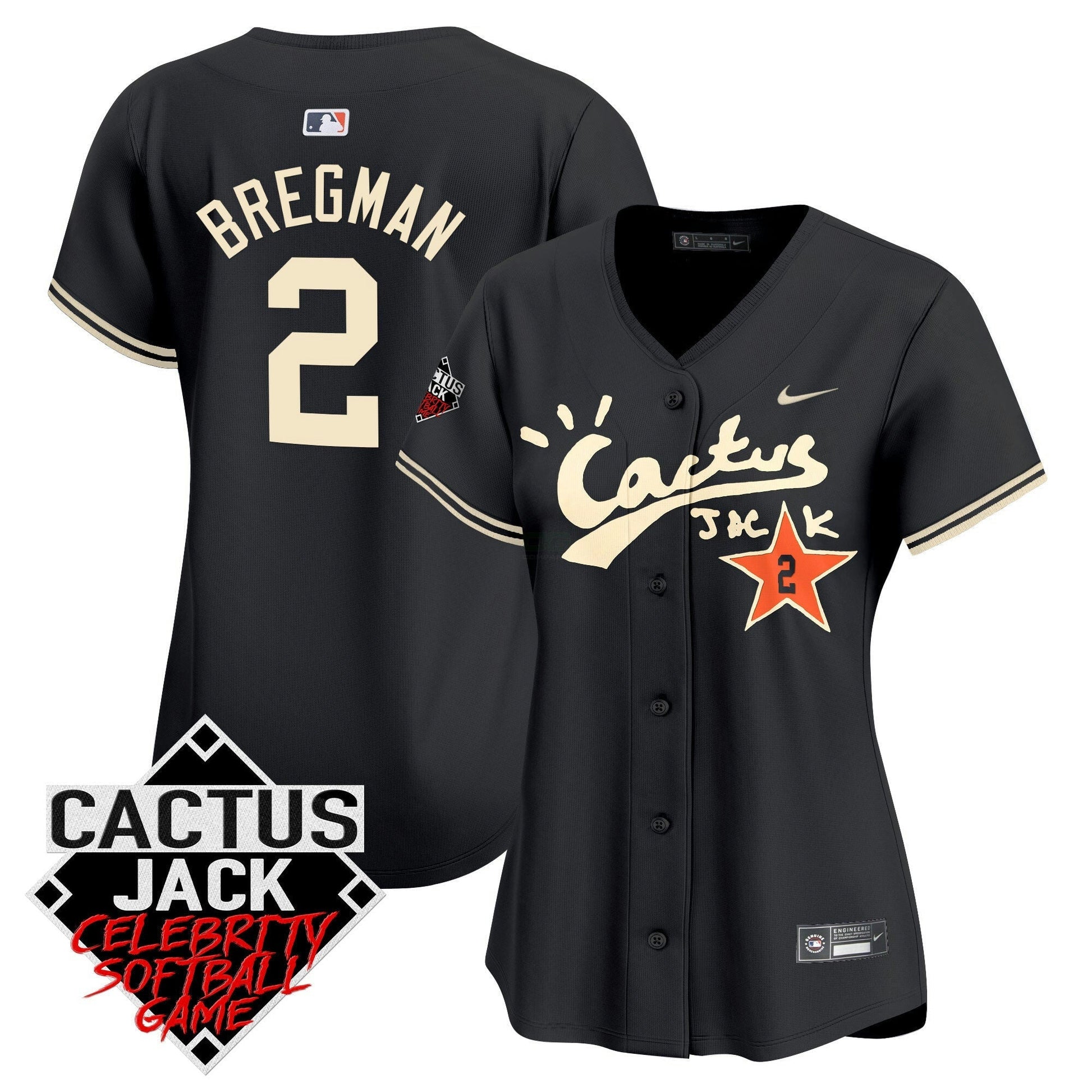 Camisa MLB Women’s Cactus Jack Celebrity Softball Game Patch Vapor Premier Limited Jersey V2