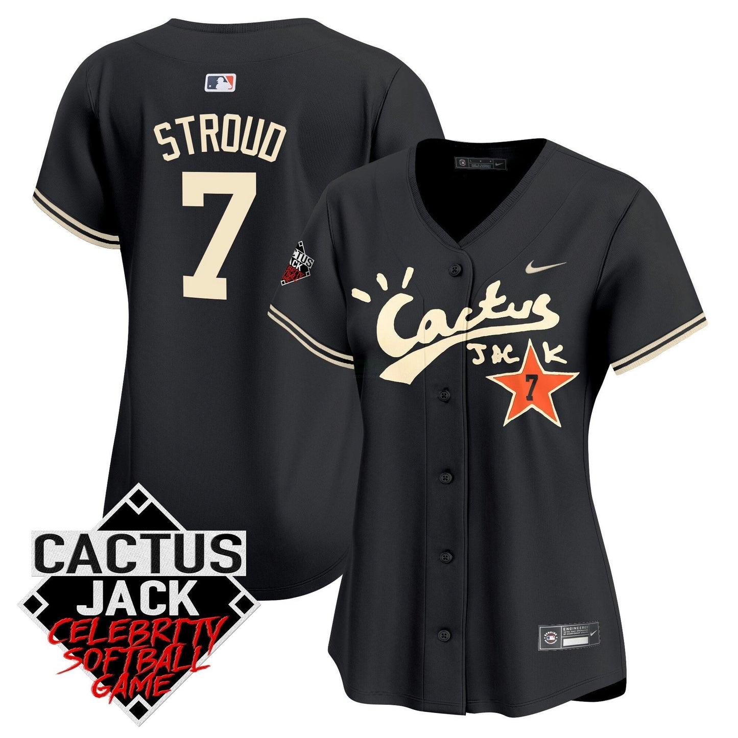 Camisa MLB Women’s Cactus Jack Celebrity Softball Game Patch Vapor Premier Limited Jersey V2