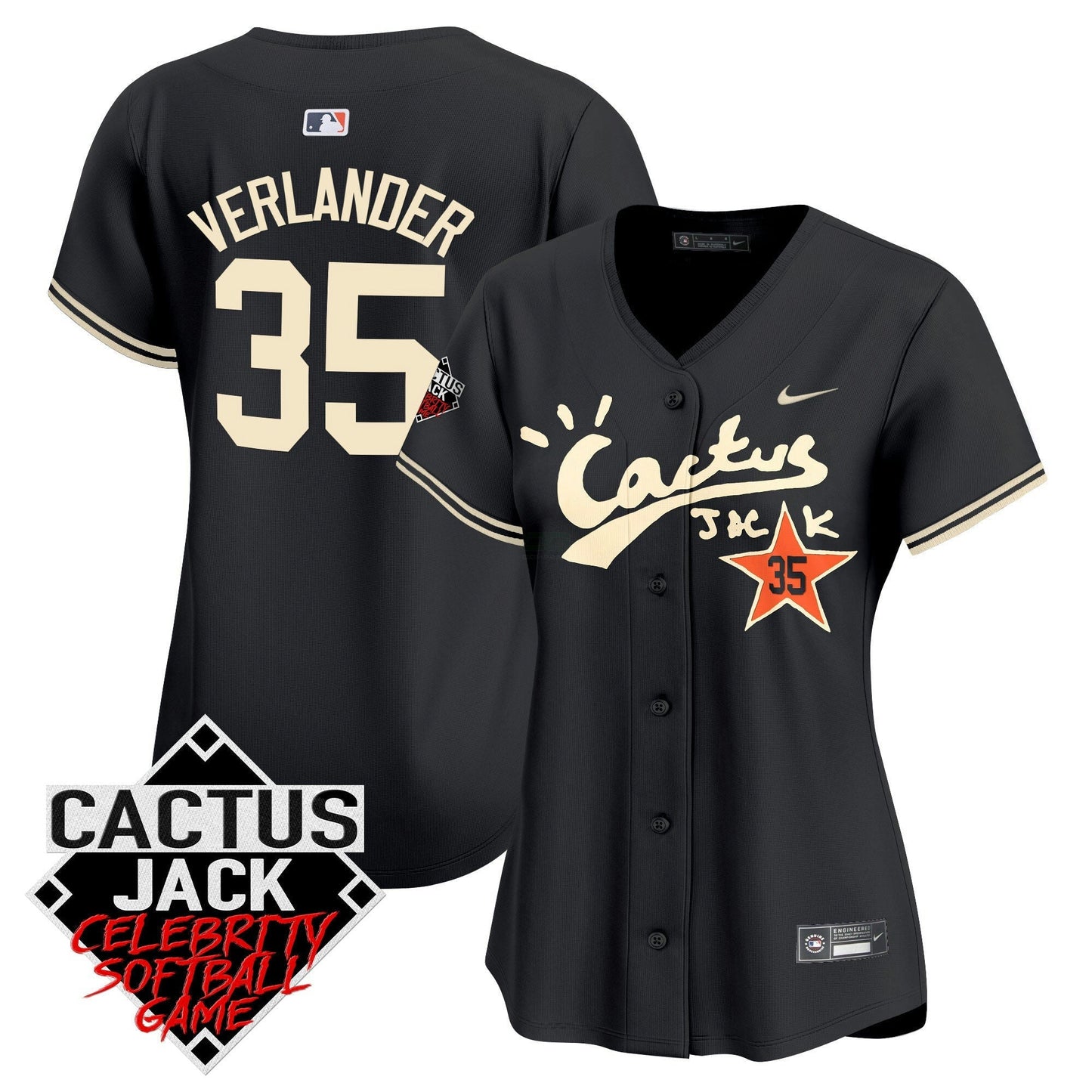 Camisa MLB Women’s Cactus Jack Celebrity Softball Game Patch Vapor Premier Limited Jersey V2
