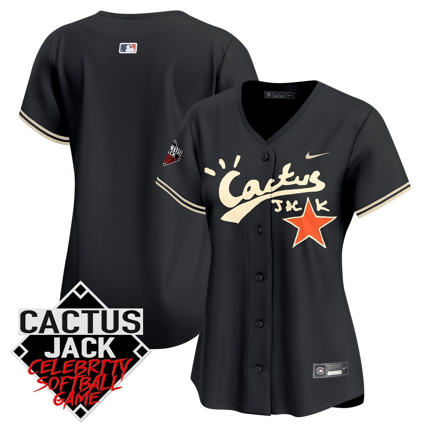 Camisa MLB Women’s Cactus Jack Celebrity Softball Game Patch Vapor Premier Limited Jersey V2