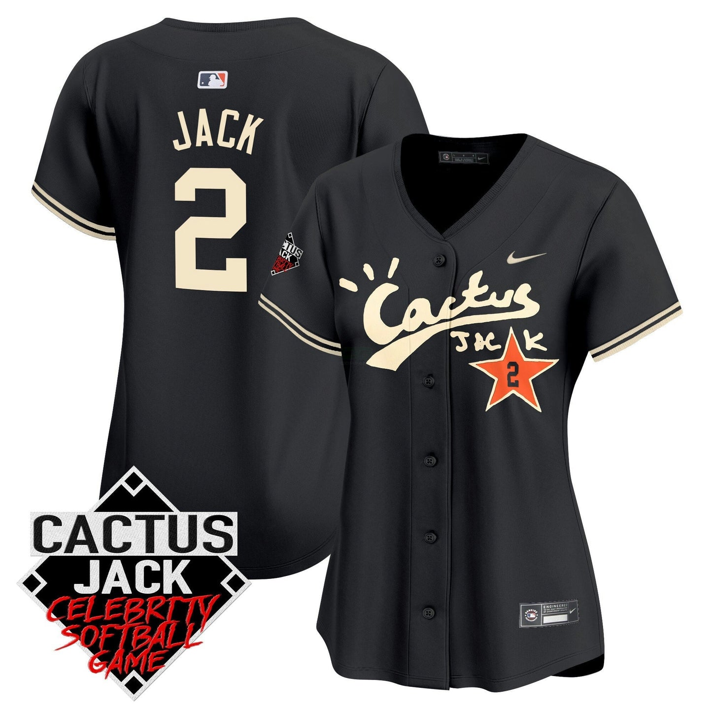 Camisa MLB Women’s Cactus Jack Celebrity Softball Game Patch Vapor Premier Limited Jersey V2