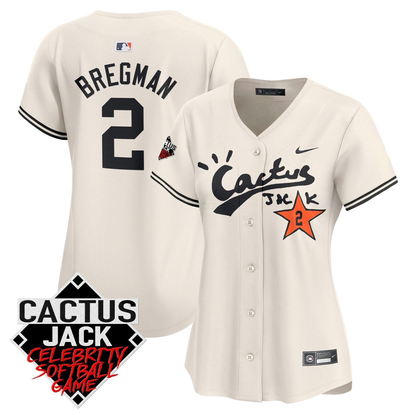 Camisa MLB Women’s Cactus Jack Celebrity Softball Game Patch Vapor Premier Limited Jersey V2