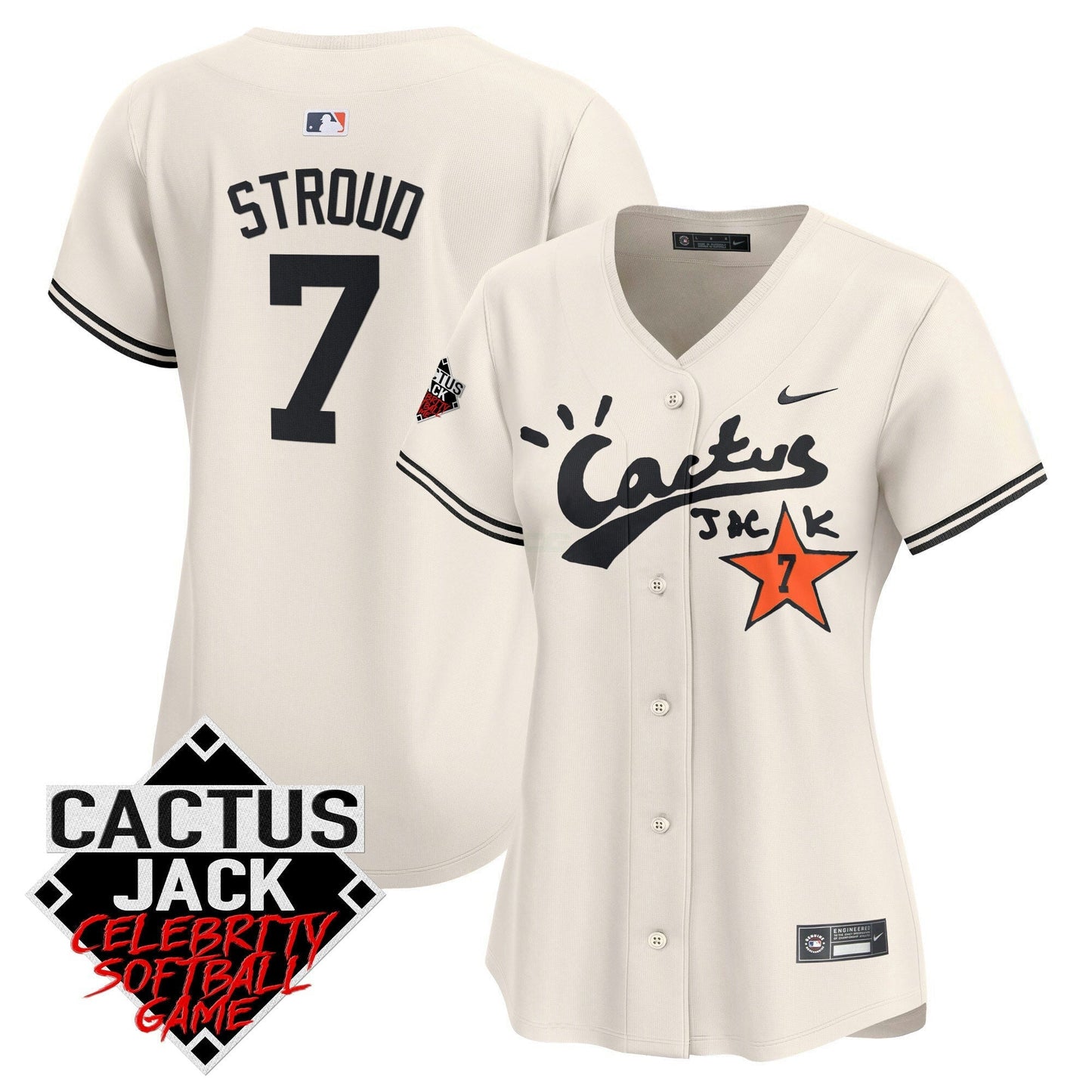 Camisa MLB Women’s Cactus Jack Celebrity Softball Game Patch Vapor Premier Limited Jersey V2