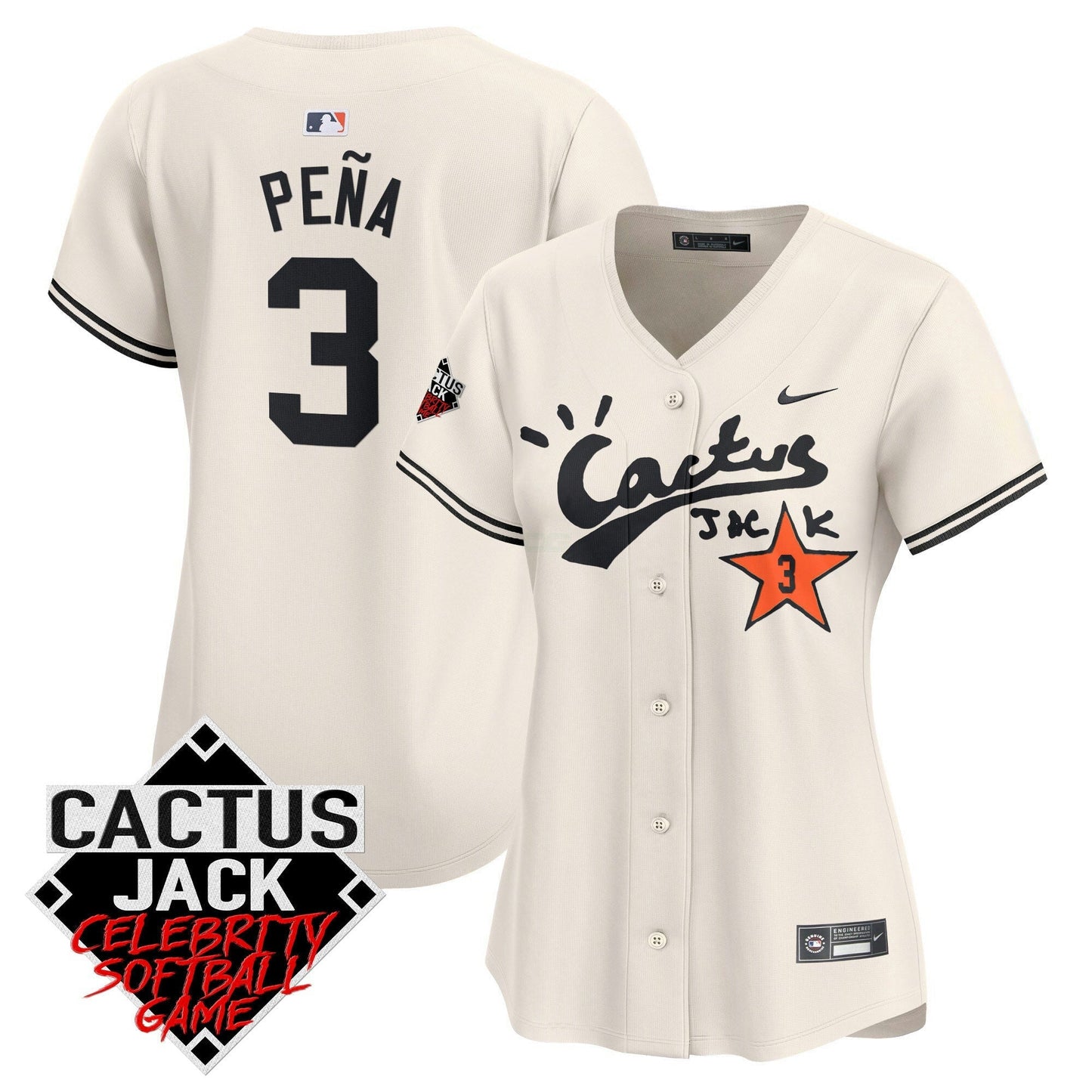Camisa MLB Women’s Cactus Jack Celebrity Softball Game Patch Vapor Premier Limited Jersey V2