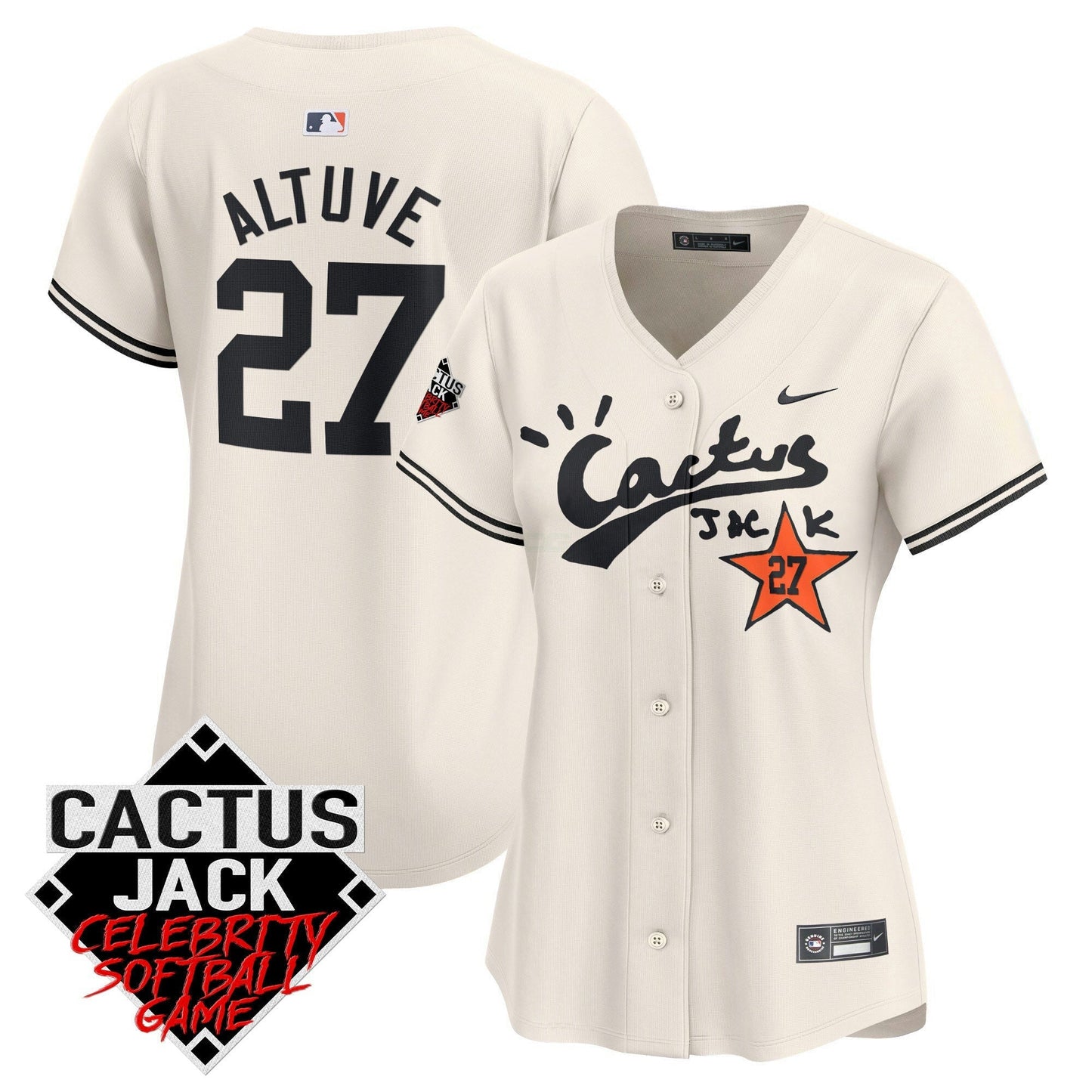 Camisa MLB Women’s Cactus Jack Celebrity Softball Game Patch Vapor Premier Limited Jersey V2