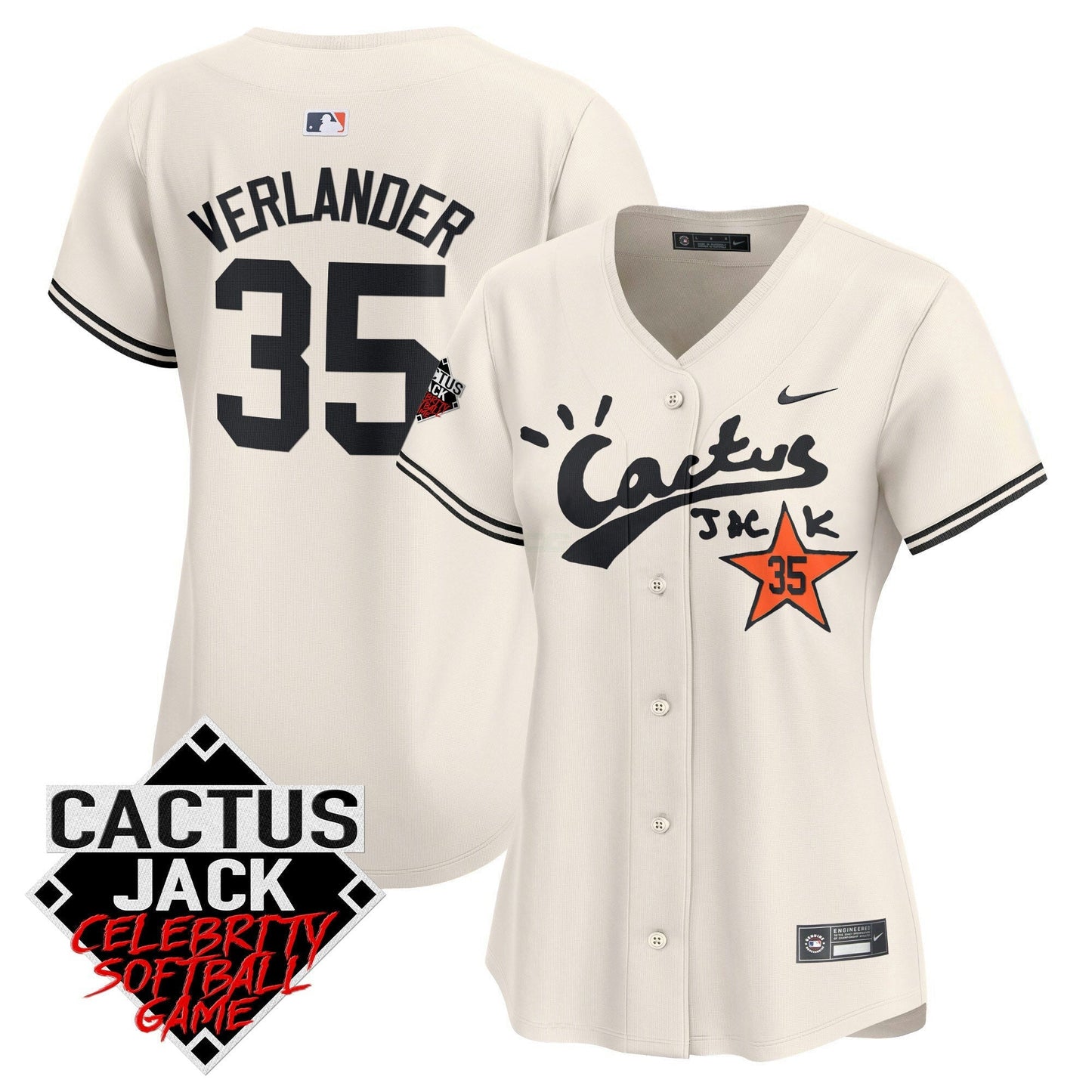 Camisa MLB Women’s Cactus Jack Celebrity Softball Game Patch Vapor Premier Limited Jersey V2