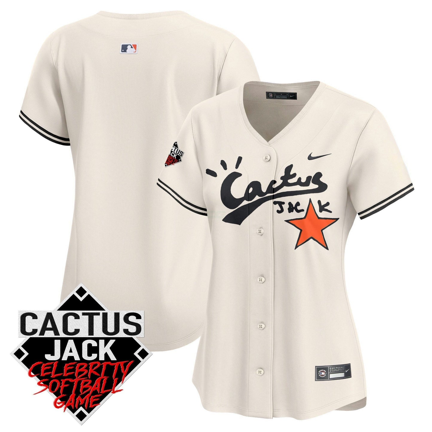 Camisa MLB Women’s Cactus Jack Celebrity Softball Game Patch Vapor Premier Limited Jersey V2