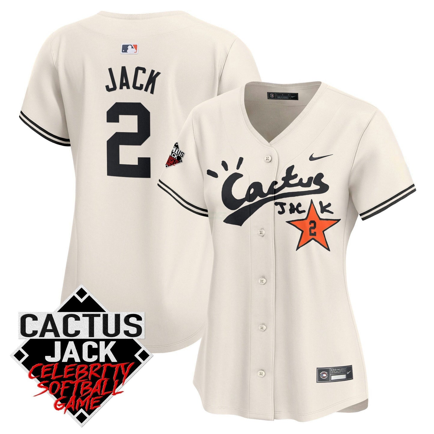 Camisa MLB Women’s Cactus Jack Celebrity Softball Game Patch Vapor Premier Limited Jersey V2