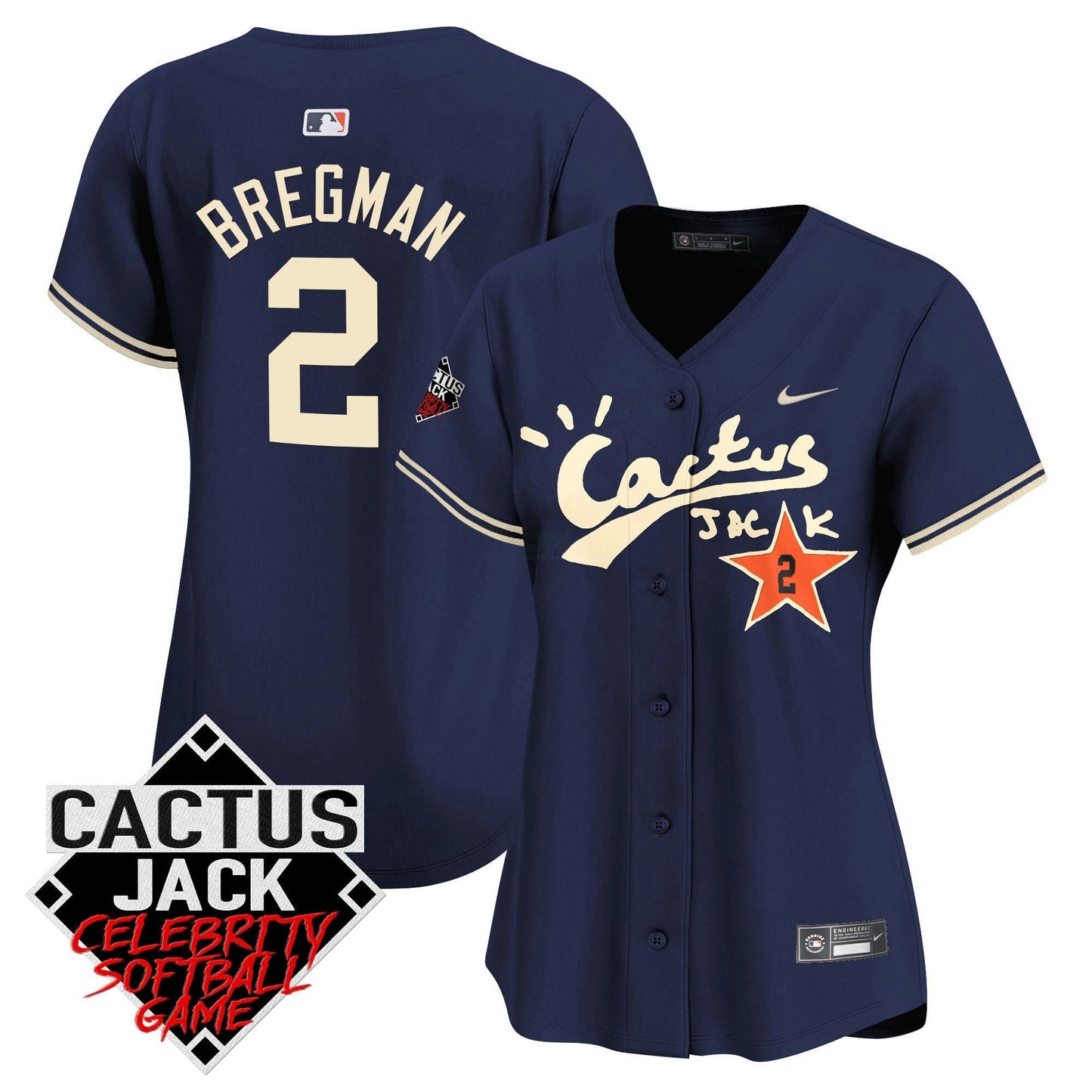 Camisa MLB Women’s Cactus Jack Celebrity Softball Game Patch Vapor Premier Limited Jersey V2