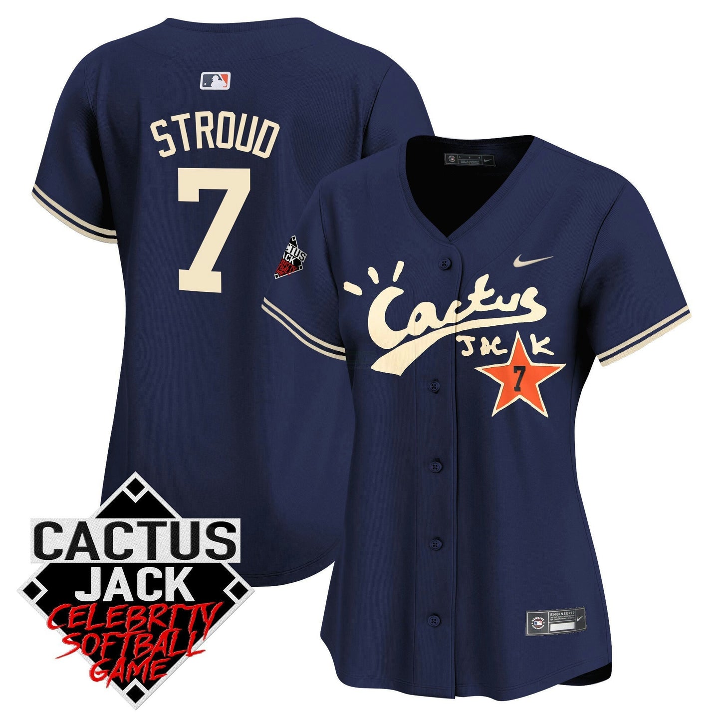 Camisa MLB Women’s Cactus Jack Celebrity Softball Game Patch Vapor Premier Limited Jersey V2