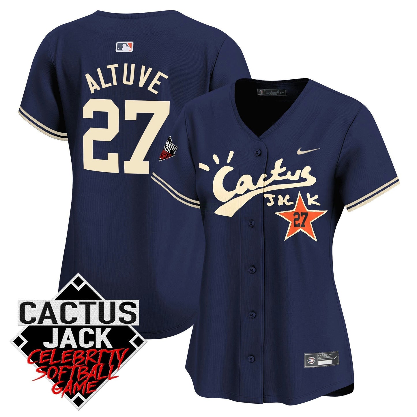 Camisa MLB Women’s Cactus Jack Celebrity Softball Game Patch Vapor Premier Limited Jersey V2
