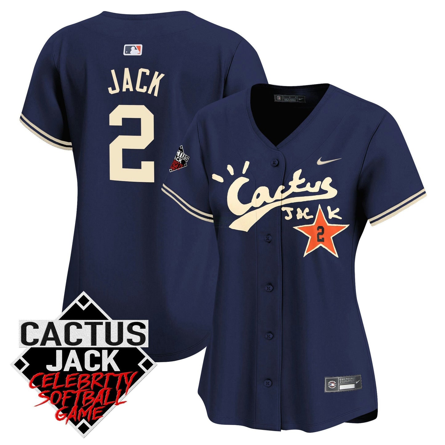 Camisa MLB Women’s Cactus Jack Celebrity Softball Game Patch Vapor Premier Limited Jersey V2