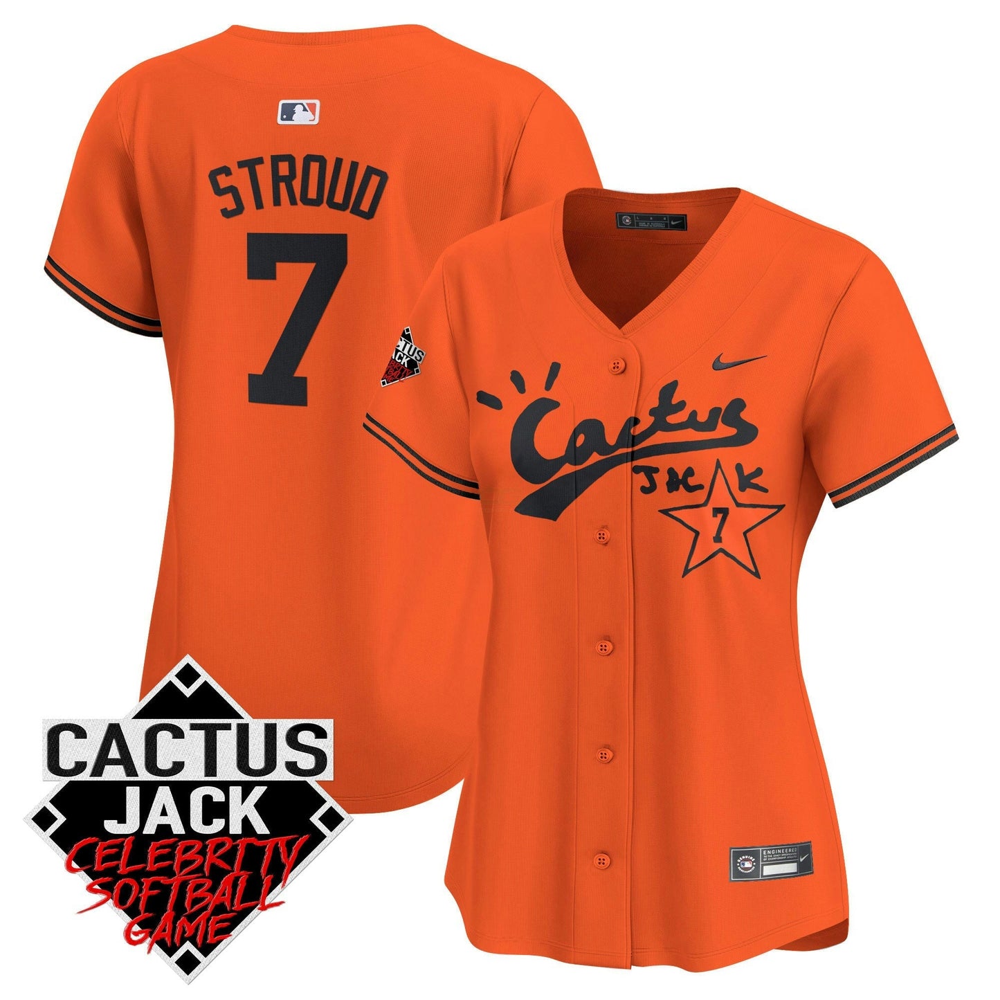 Camisa MLB Women’s Cactus Jack Celebrity Softball Game Patch Vapor Premier Limited Jersey V2