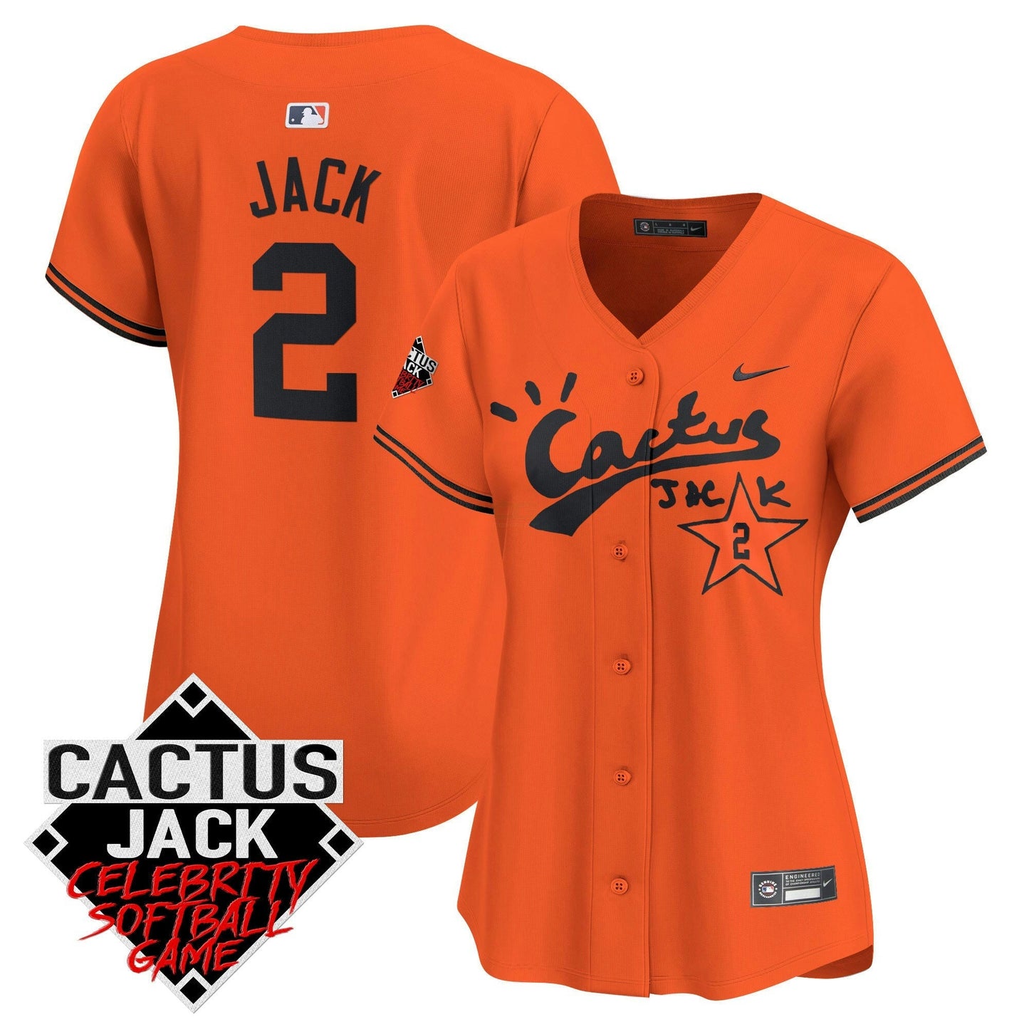 Camisa MLB Women’s Cactus Jack Celebrity Softball Game Patch Vapor Premier Limited Jersey V2