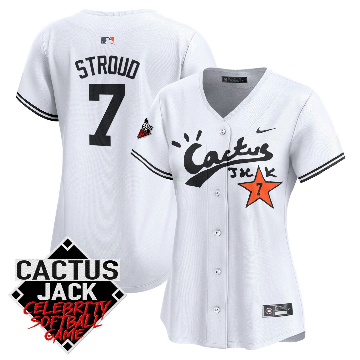 Camisa MLB Women’s Cactus Jack Celebrity Softball Game Patch Vapor Premier Limited Jersey V2