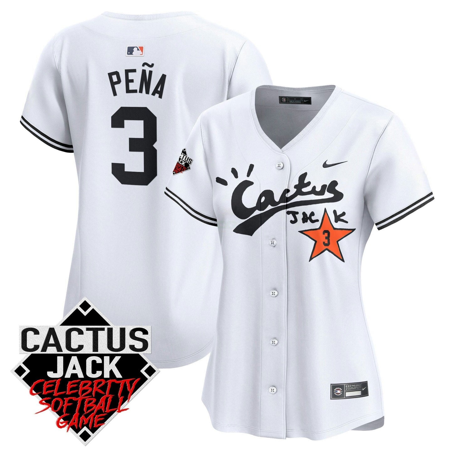 Camisa MLB Women’s Cactus Jack Celebrity Softball Game Patch Vapor Premier Limited Jersey V2