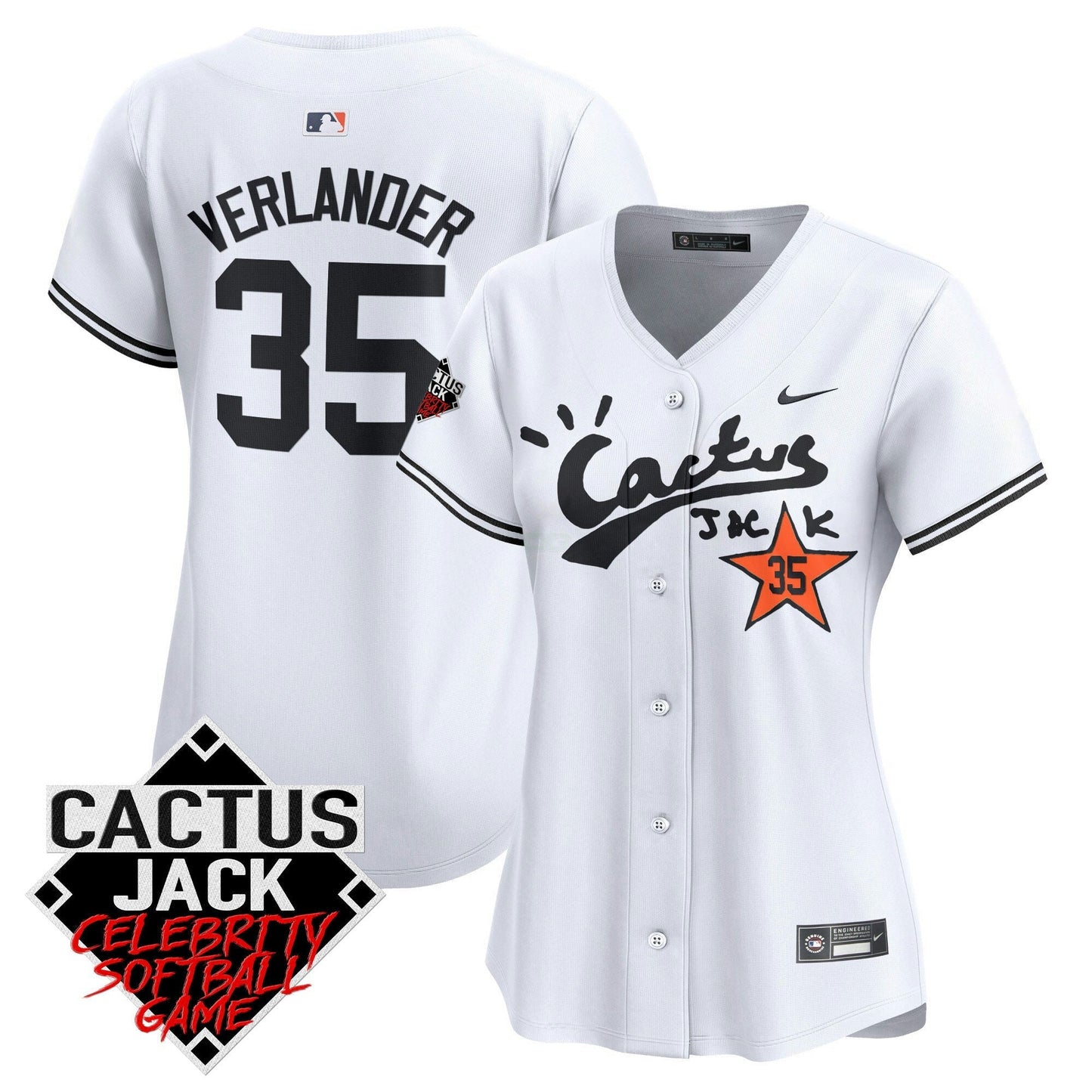 Camisa MLB Women’s Cactus Jack Celebrity Softball Game Patch Vapor Premier Limited Jersey V2