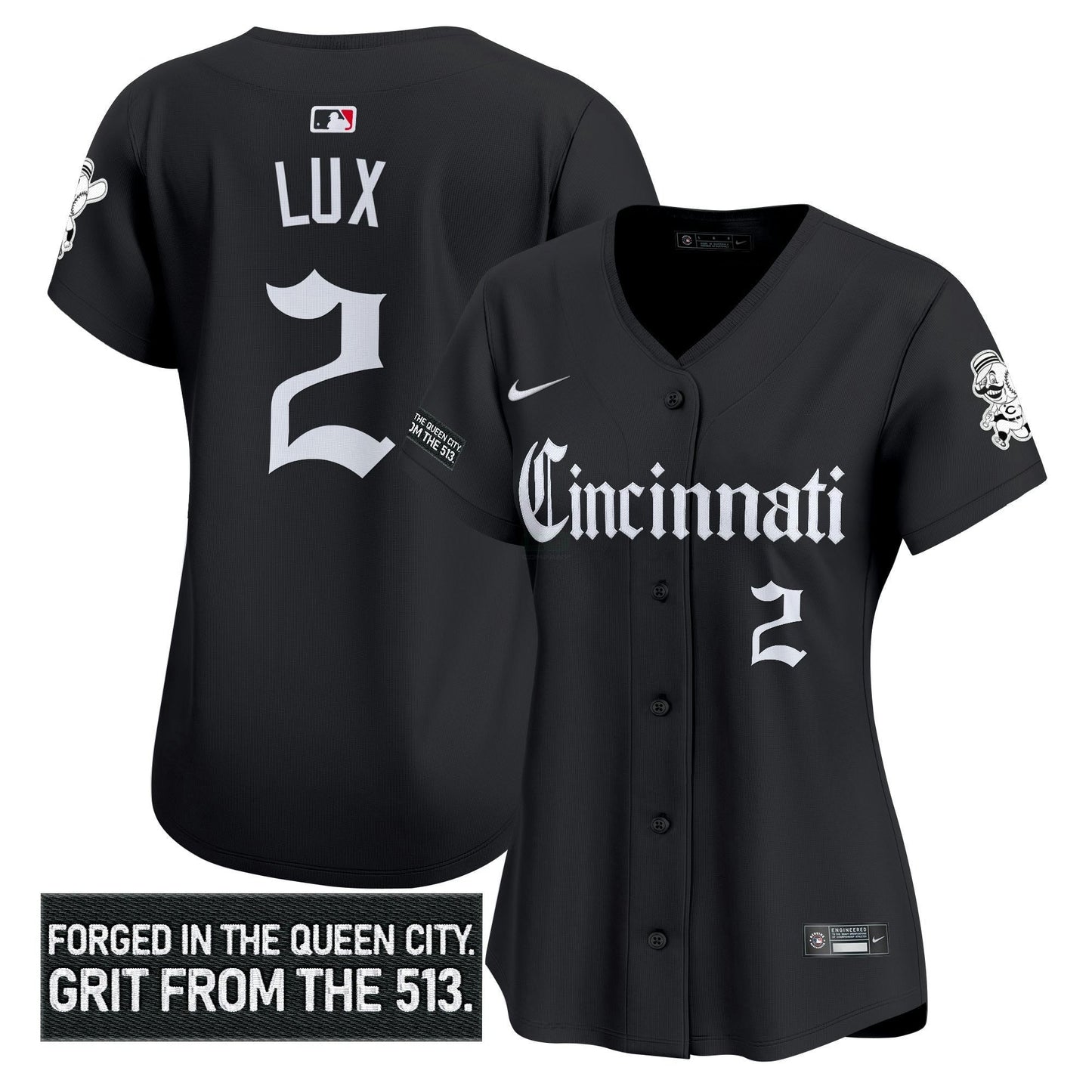 Camisa MLB Women’s Cincinnati ‘Gothic Queen City Edition’ Vapor Premier Limited Jersey
