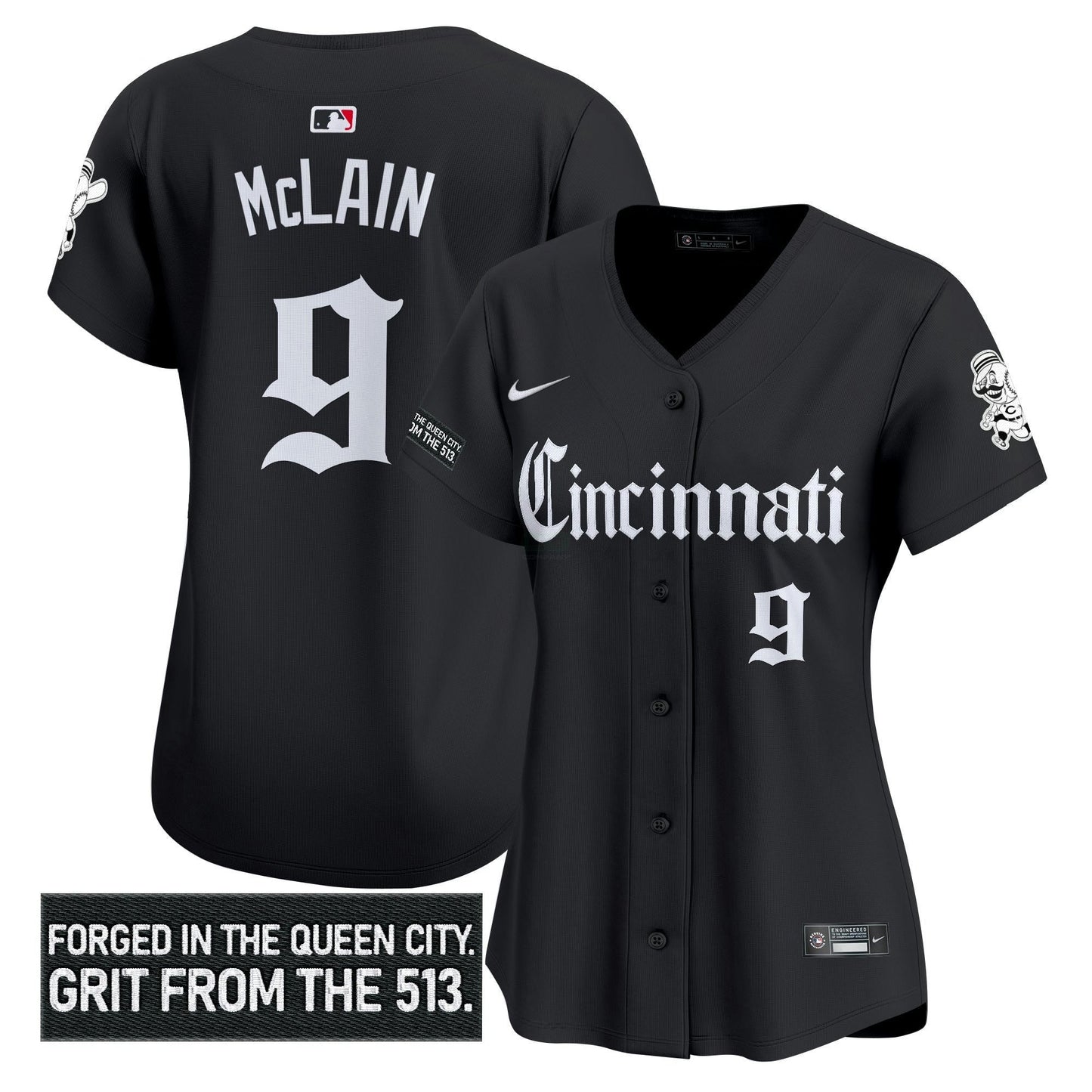 Camisa MLB Women’s Cincinnati ‘Gothic Queen City Edition’ Vapor Premier Limited Jersey