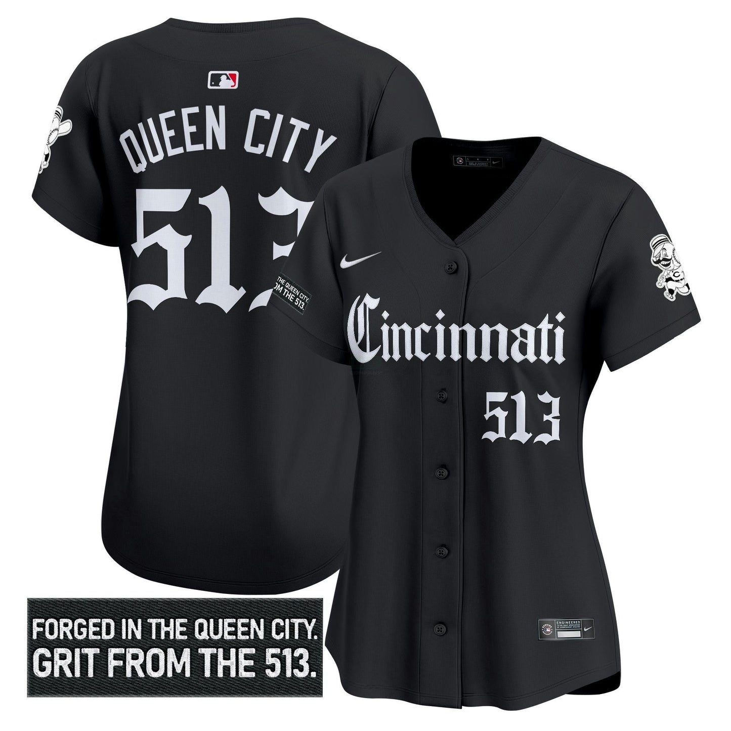 Camisa MLB Women’s Cincinnati ‘Gothic Queen City Edition’ Vapor Premier Limited Jersey