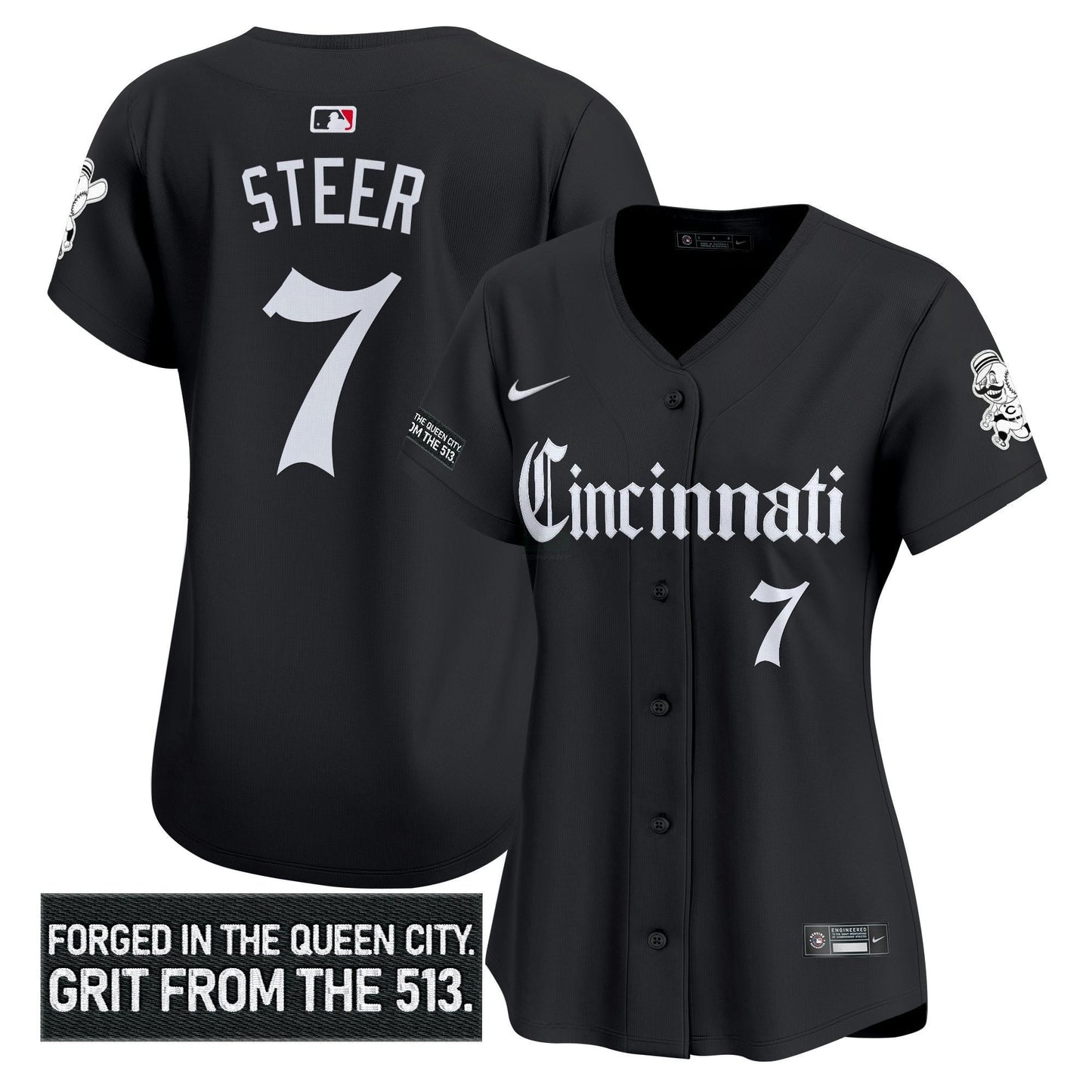 Camisa MLB Women’s Cincinnati ‘Gothic Queen City Edition’ Vapor Premier Limited Jersey