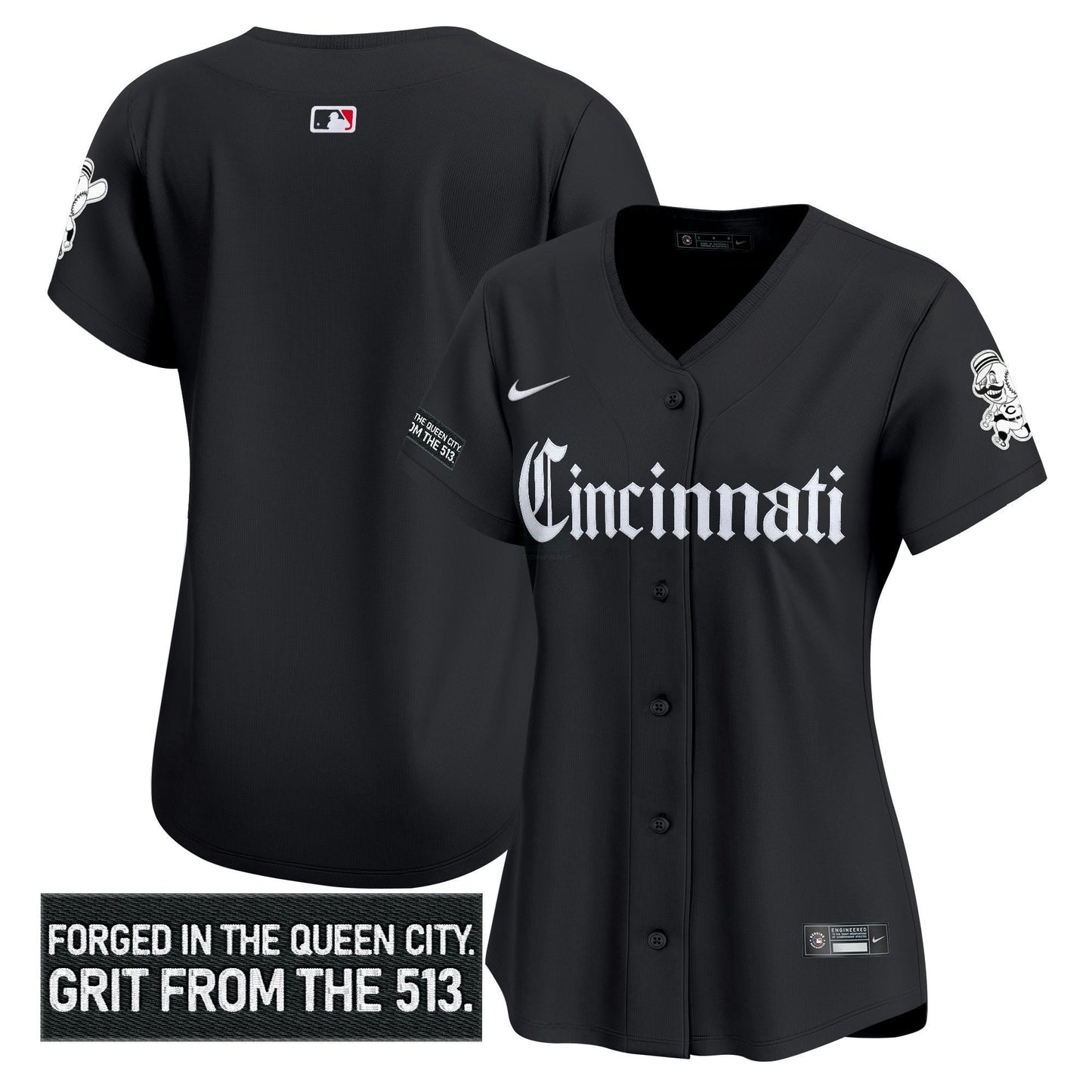Camisa MLB Women’s Cincinnati ‘Gothic Queen City Edition’ Vapor Premier Limited Jersey