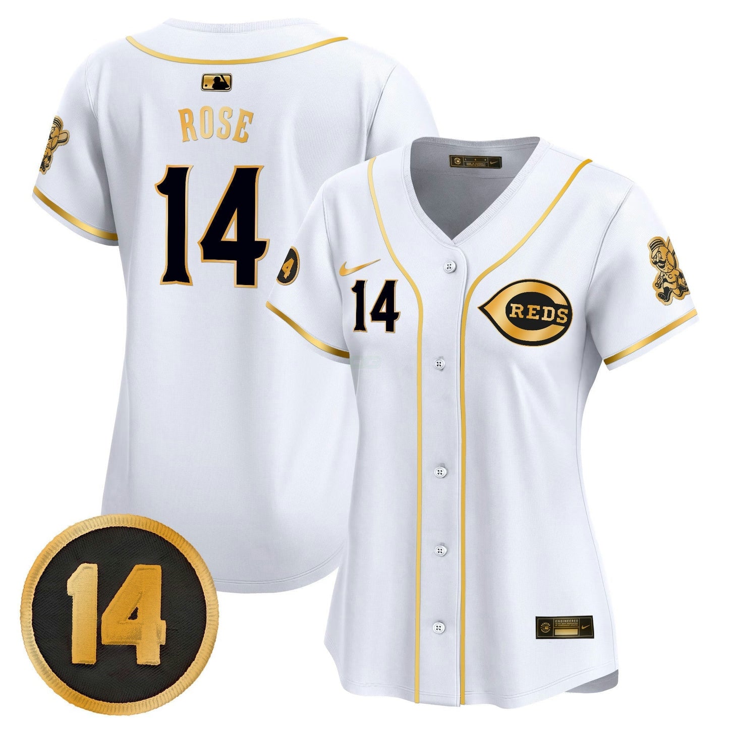 Camisa MLB Women’s Cincinnati Pete Rose Patch Vapor Premier Limited Jersey