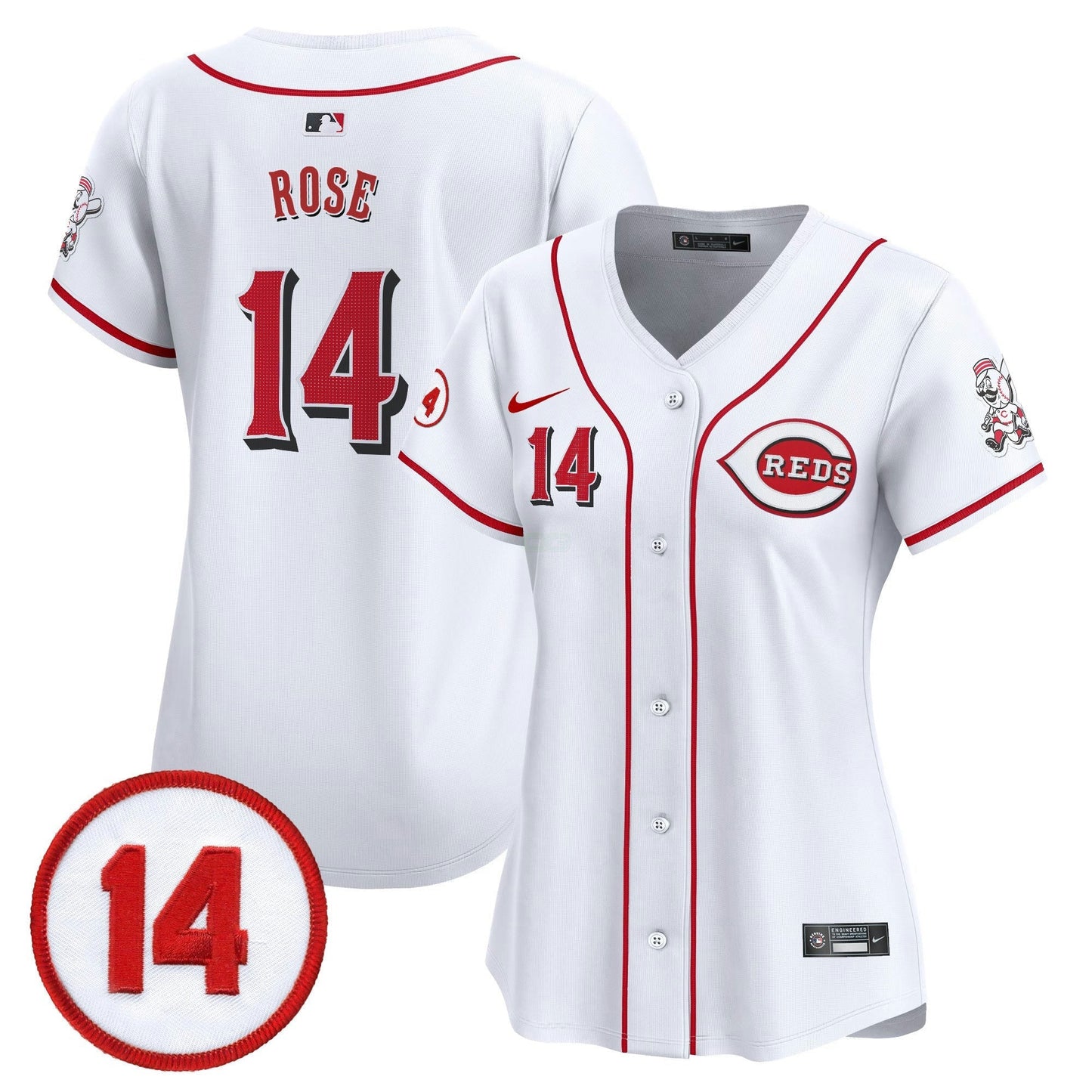 Camisa MLB Women’s Cincinnati Pete Rose Patch Vapor Premier Limited Jersey