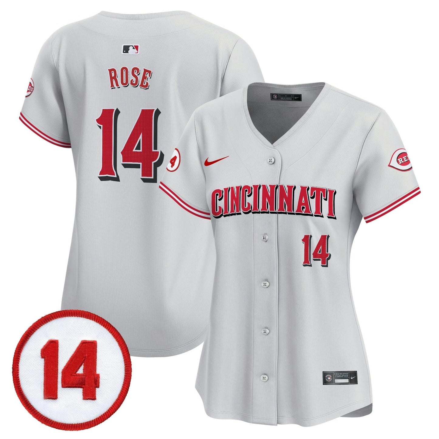 Camisa MLB Women’s Cincinnati Pete Rose Patch Vapor Premier Limited Jersey