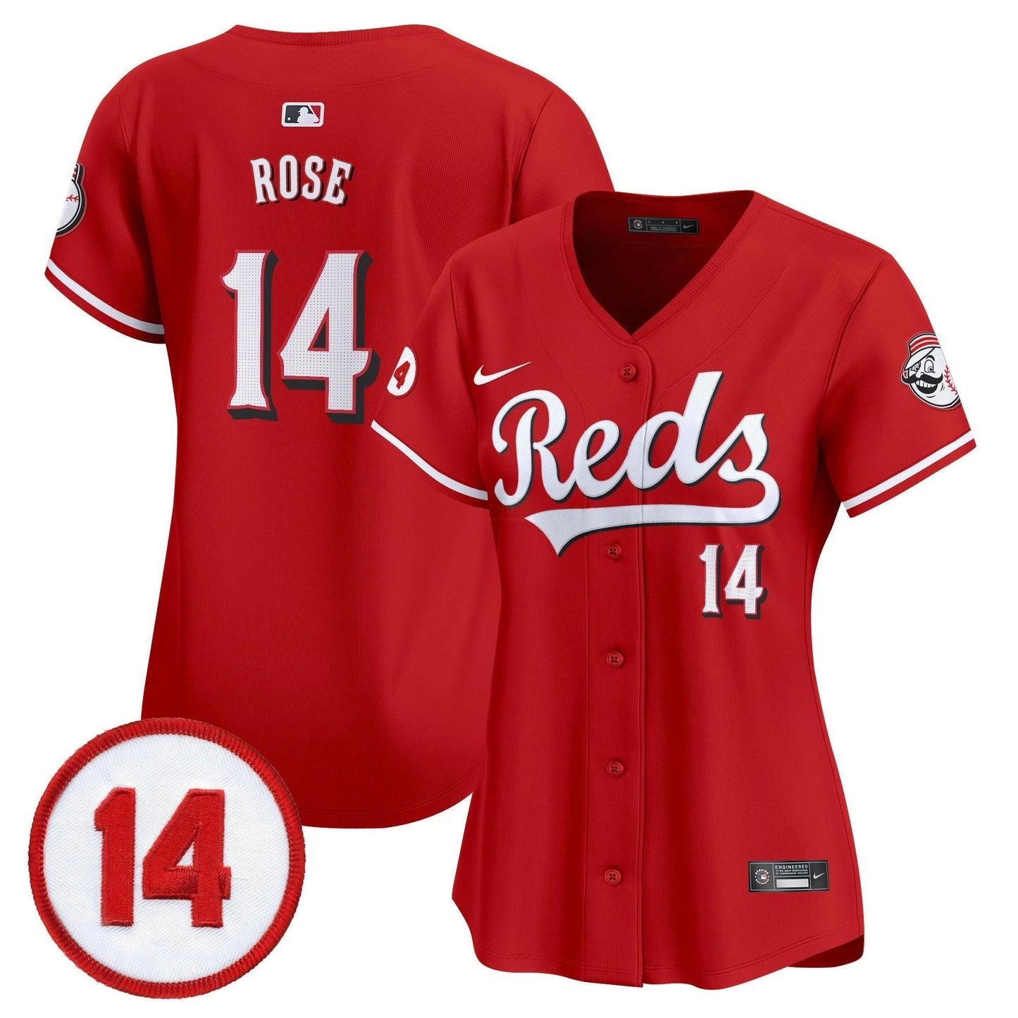 Camisa MLB Women’s Cincinnati Pete Rose Patch Vapor Premier Limited Jersey