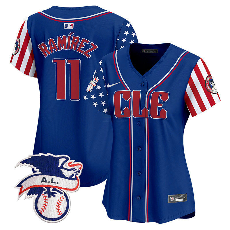 Camisa MLB Women’s Cleveland 2024 Fourth of July Vapor Premier Limited Jersey